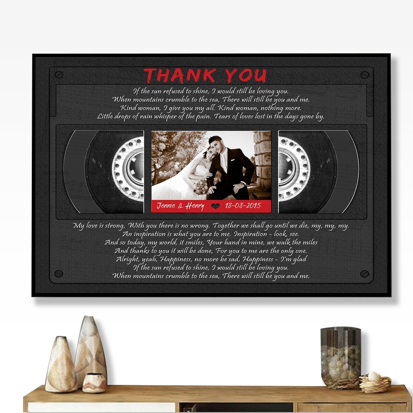 Thank You - Music Lyrics Song Anniversary Poster Valentine Gifts