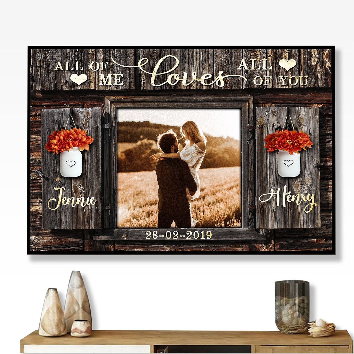 All Of Me Loves All Of You Custom Image Anniversary Personalized Poster