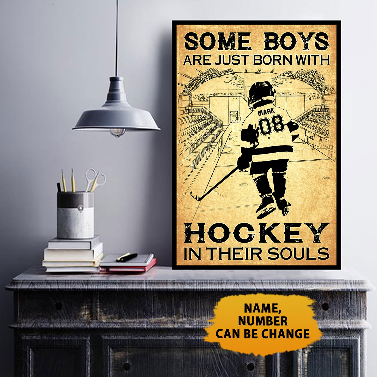 Hockey Some Boys Are Just Born With Hockey In Their Soul Poster