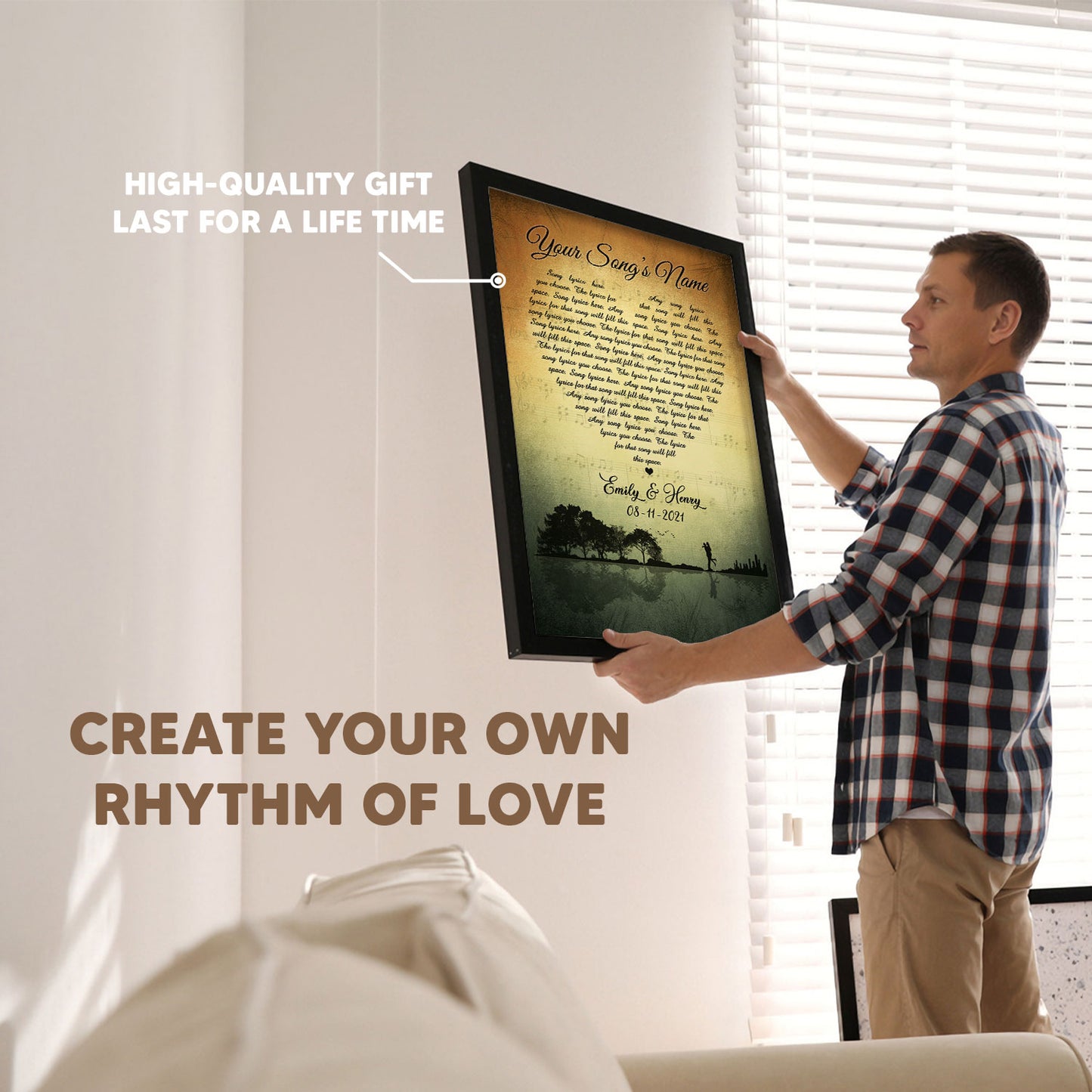 Personalized Song Lyrics Vertical Poster For Couple