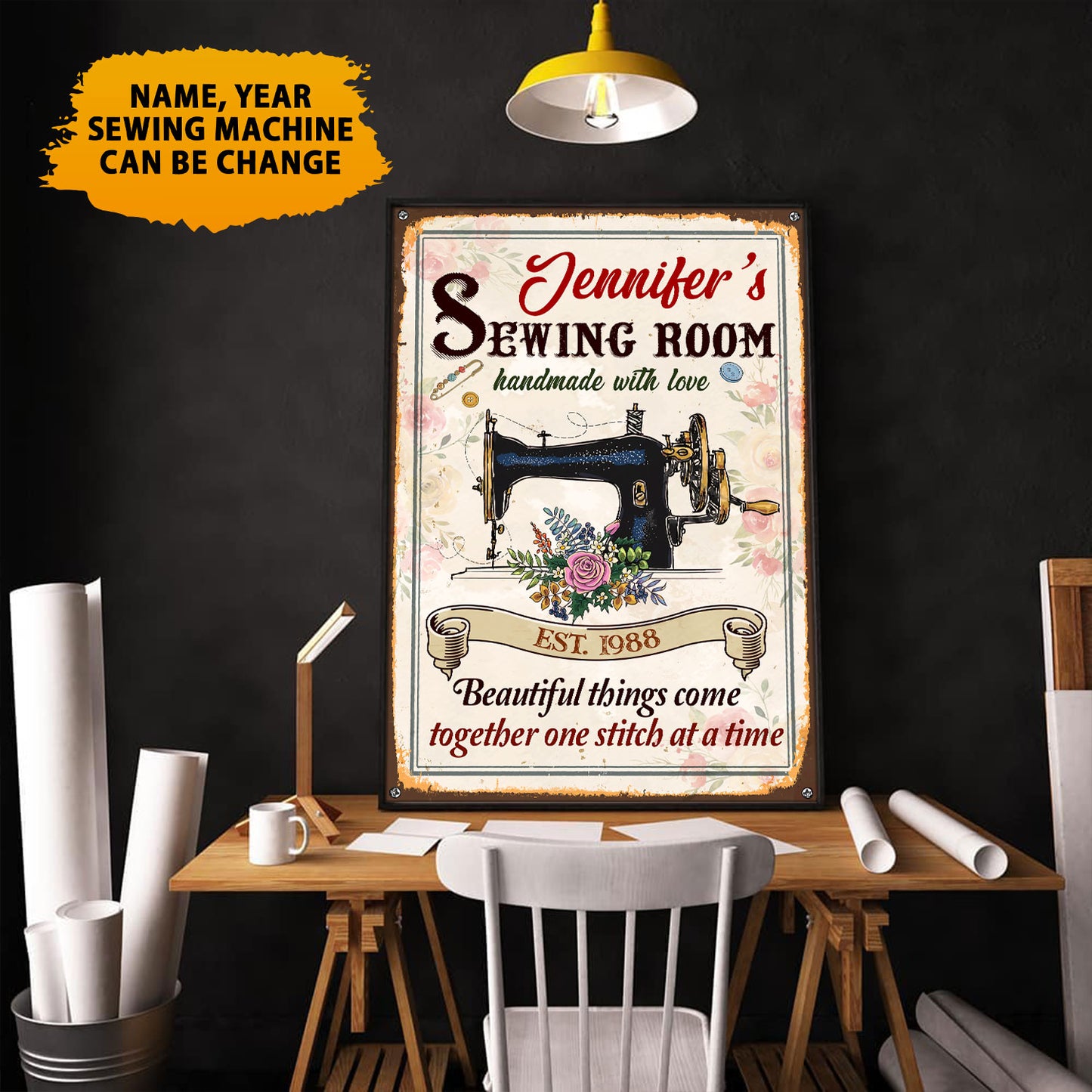 Sewing Beautiful Things Come Together One Stitch At A Time Poster