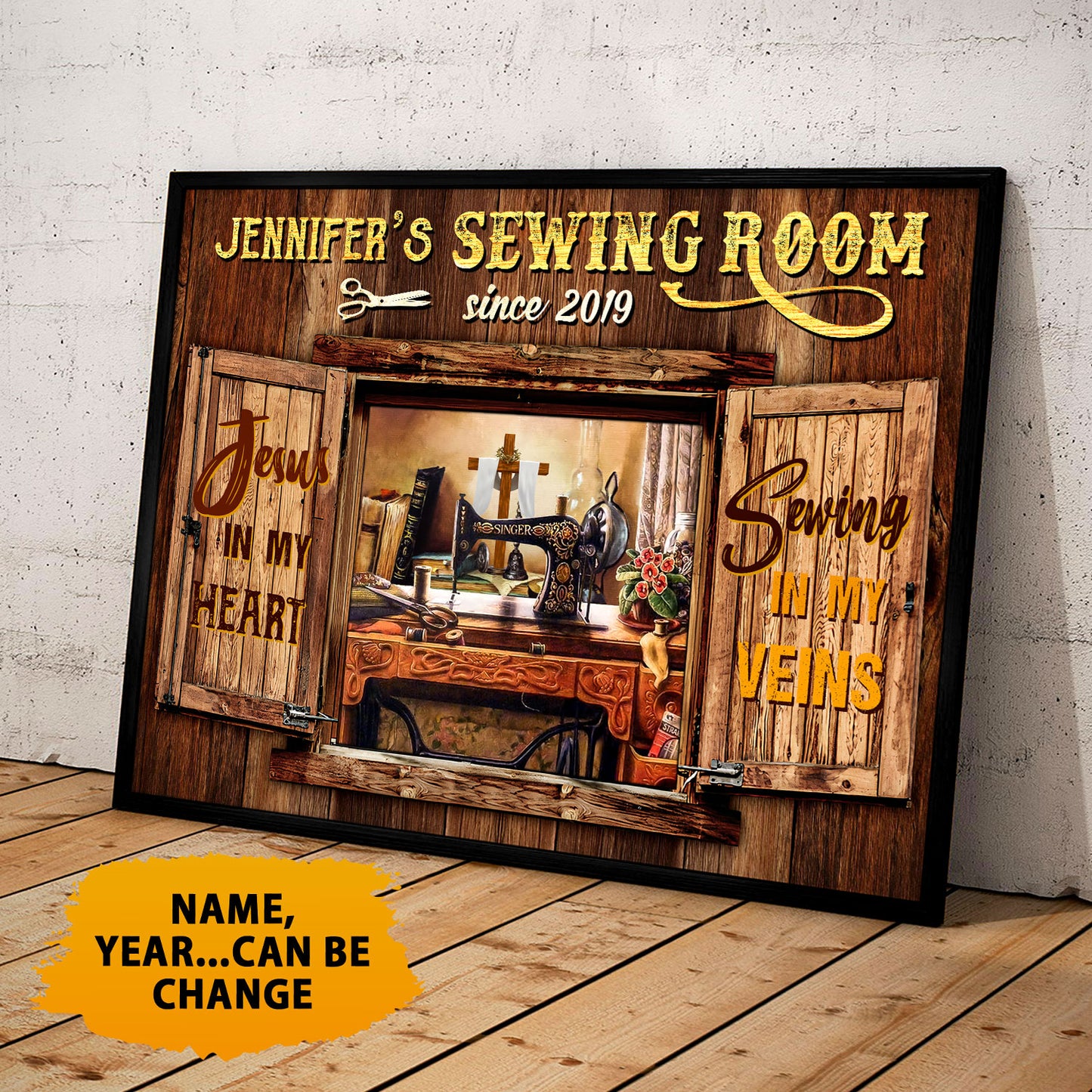 Sewing Room Jesus In My Heart Sewing In My Vein 02 Poster