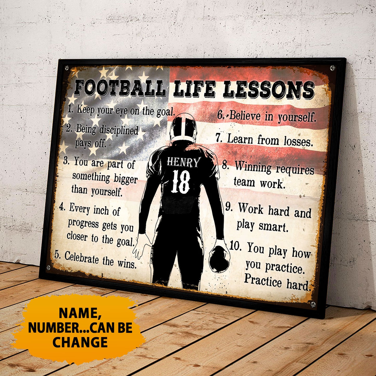 Football Life Lessons 2 - Personalizedwitch Poster For Football Player