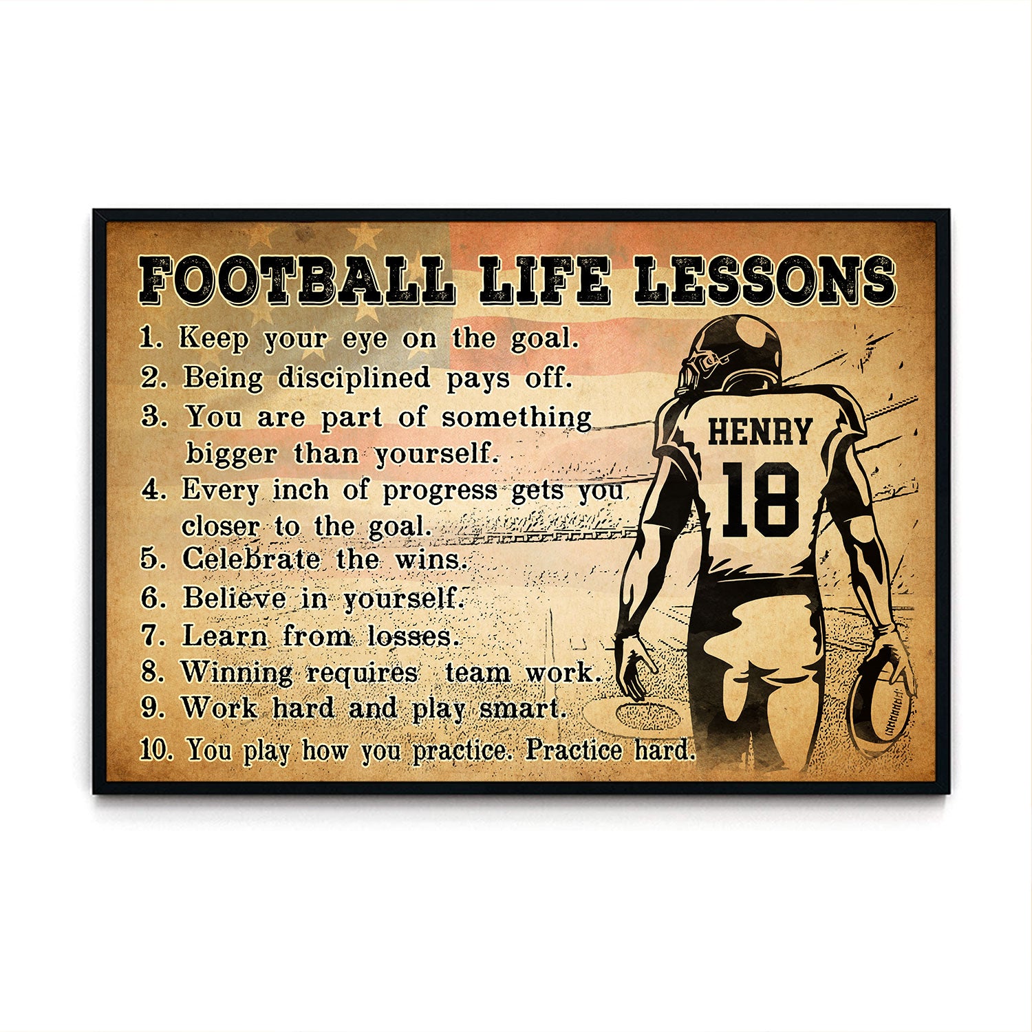 Football Life Lessons 3 - Personalizedwitch Poster For Football Player –  PERSONALIZEDWITCH, image size:1500x1500
