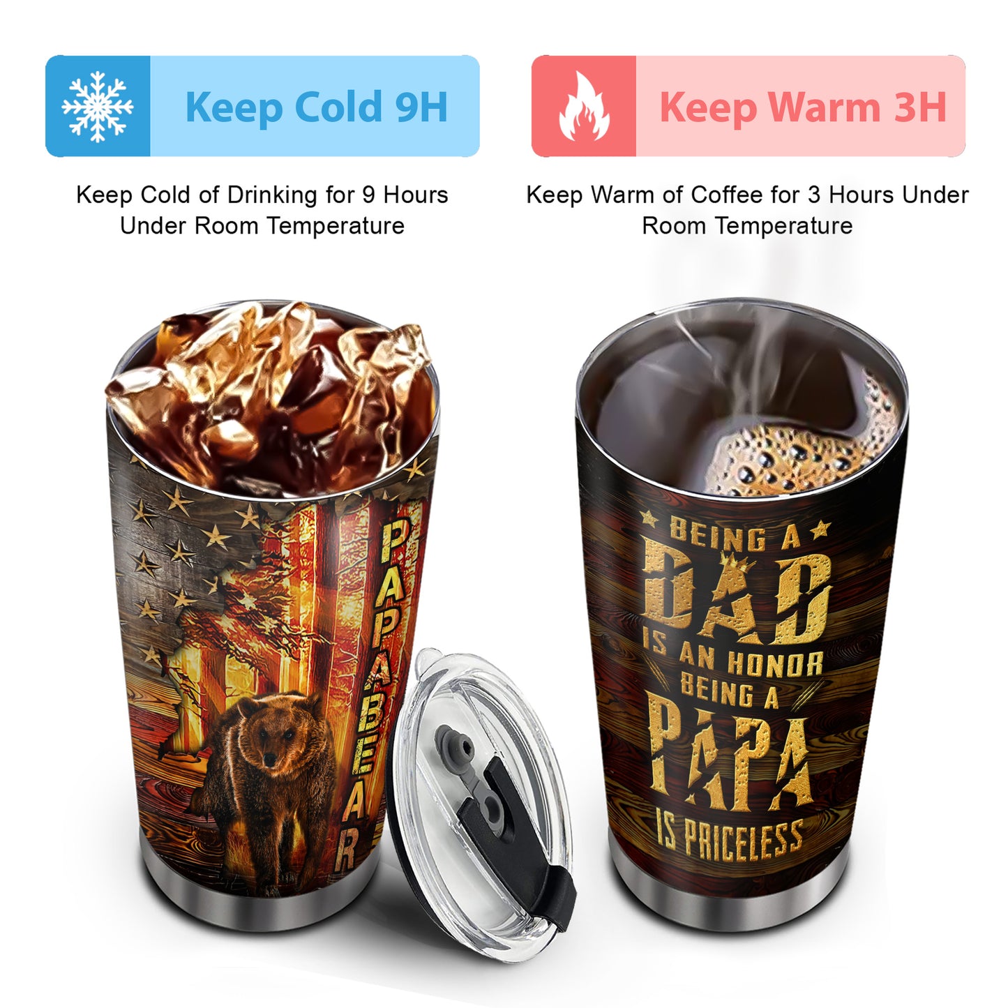 Papabear Being A Dad Is An Honor Being A Papa Is Priceless 20Oz Tumbler