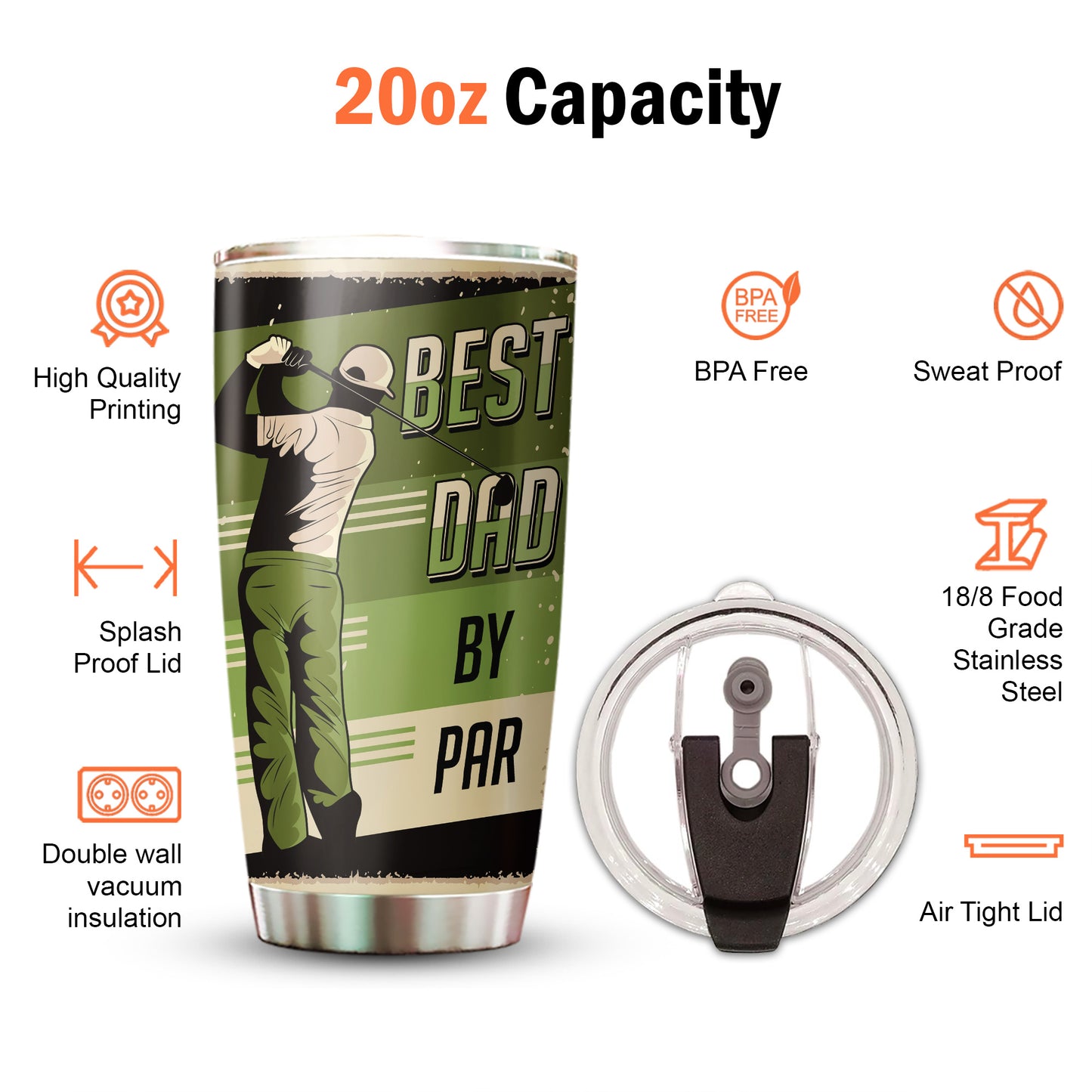 Best Dad By Far Vintage 20Oz Tumbler For Goft Lovers