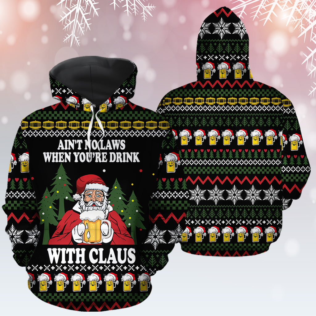 Beer And Santa T0411 - All Over Print Unisex Hoodie