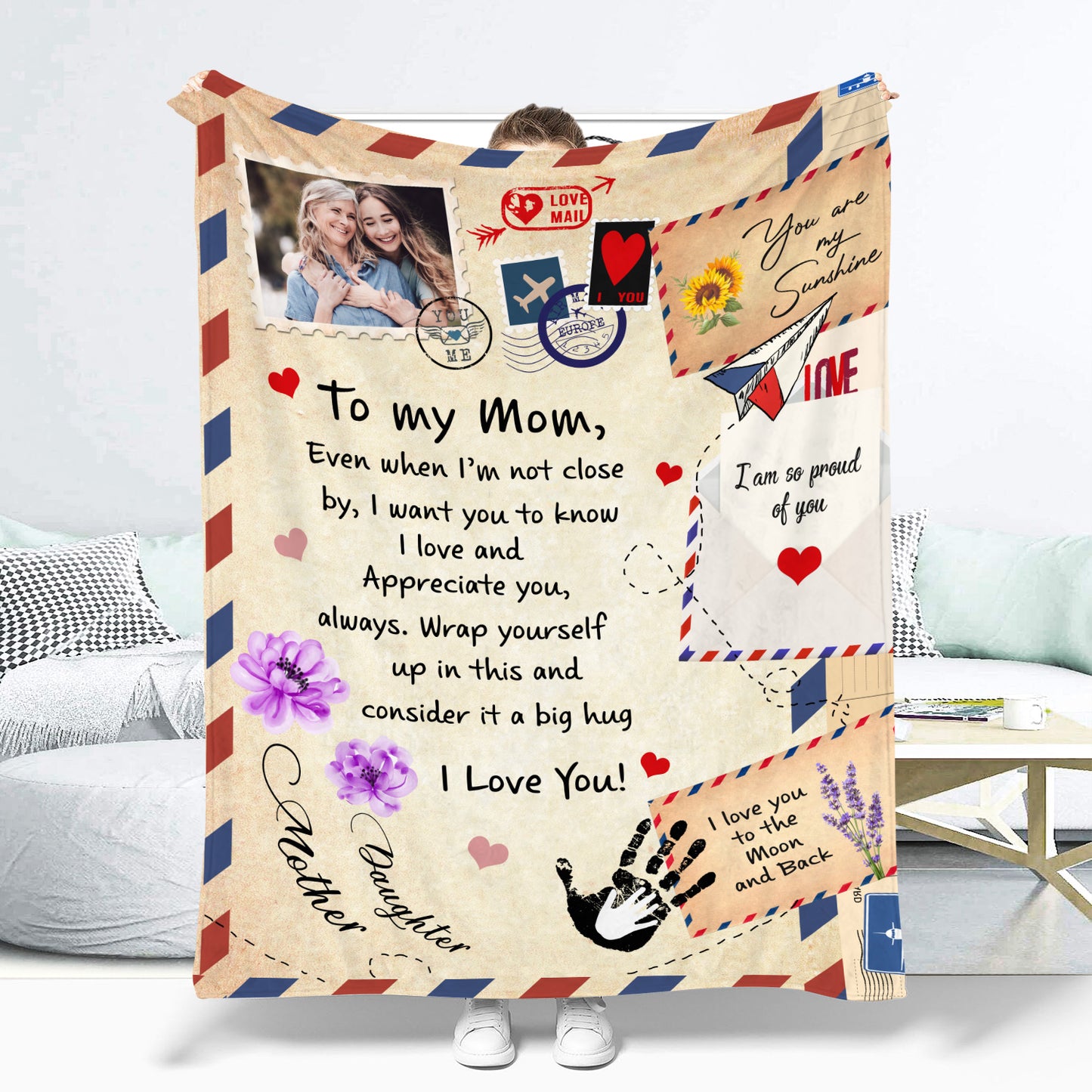 To My Mom I Am So Proud Of You Personalized Fleece Blanket