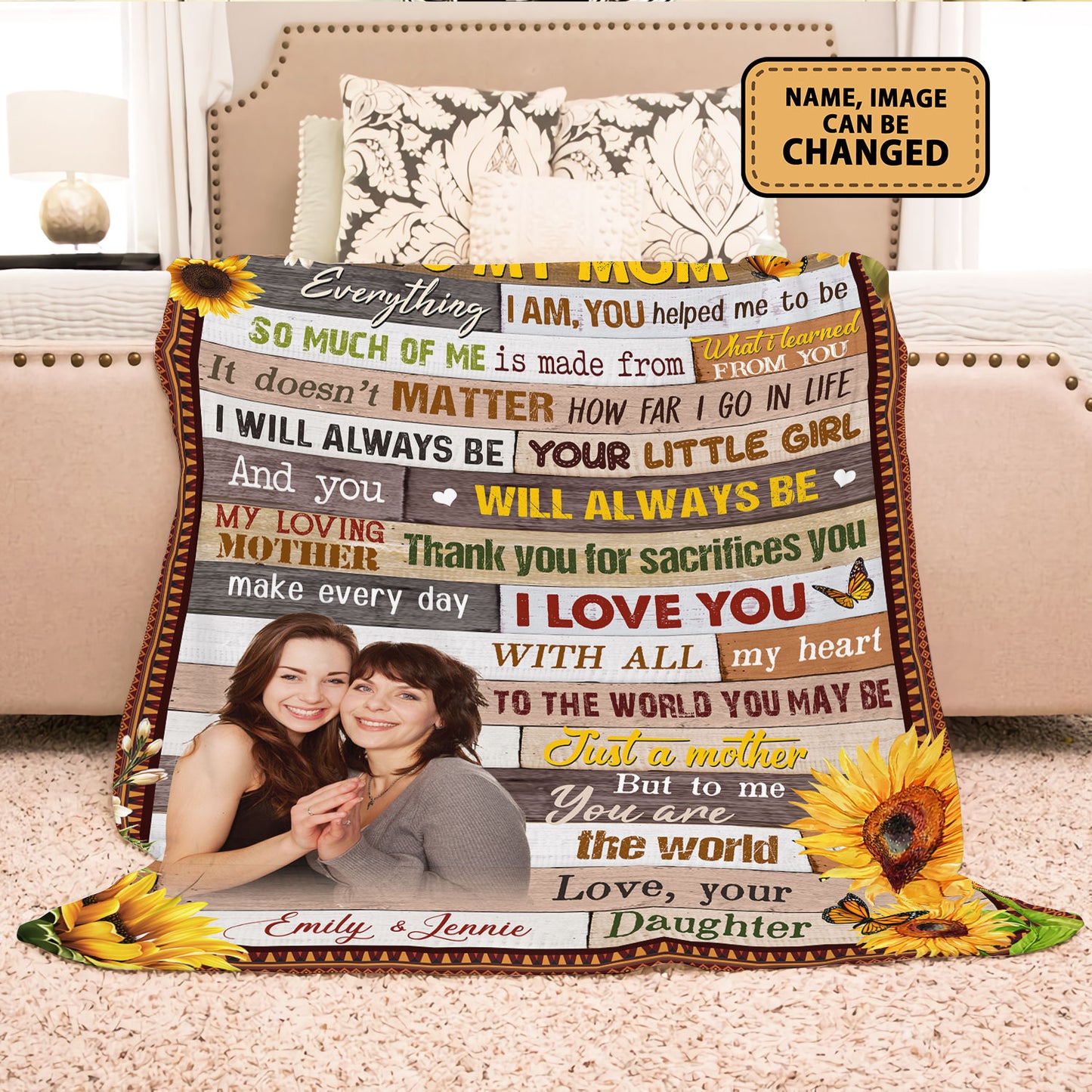 To My Mom Every Day I Love You Personalized Fleece Blanket
