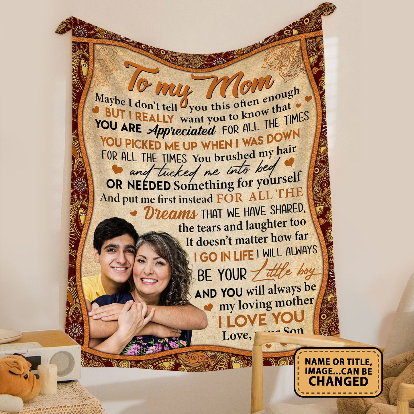 To My Mom You'll Always Be My Loving Mother Fleece Blanket