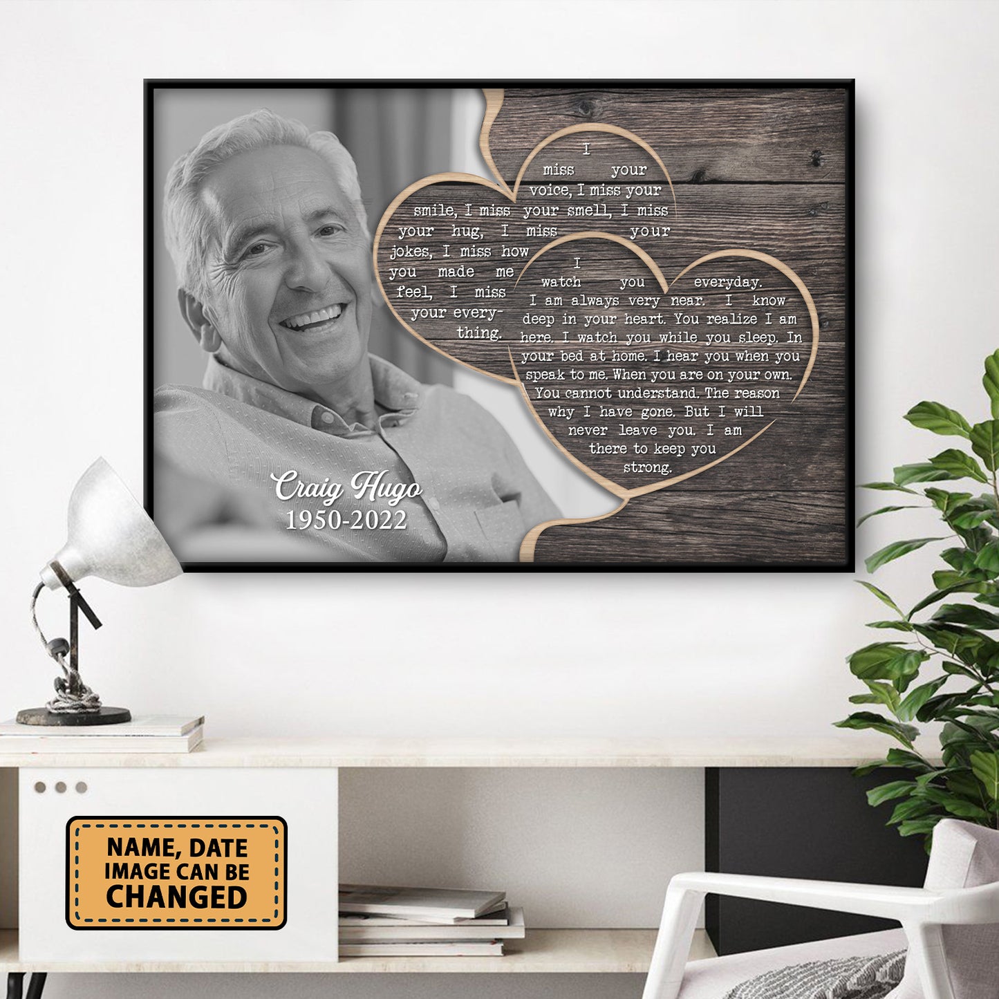 I Miss Your Voice Your Smile Custom Image Date Of Life Loss Of Dad Poster