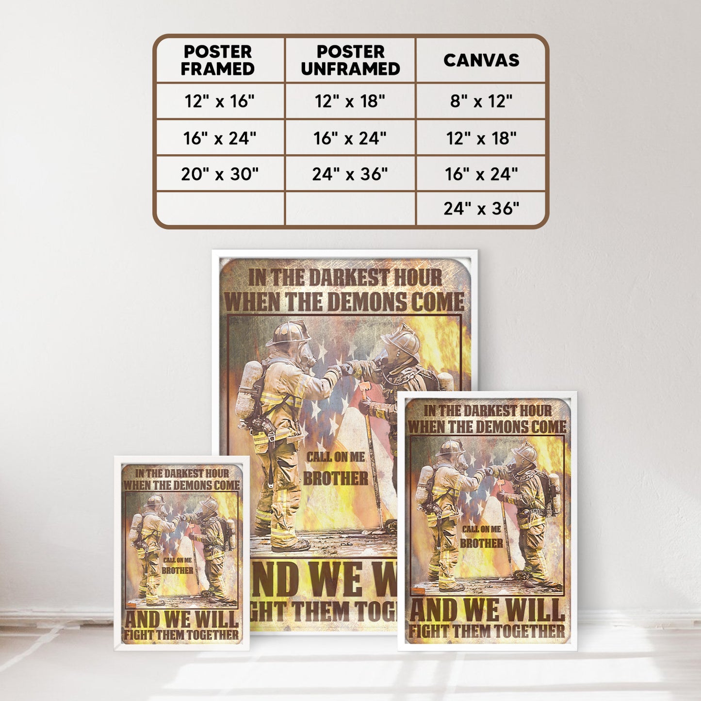 Firefighter Call On Me Brother Poster