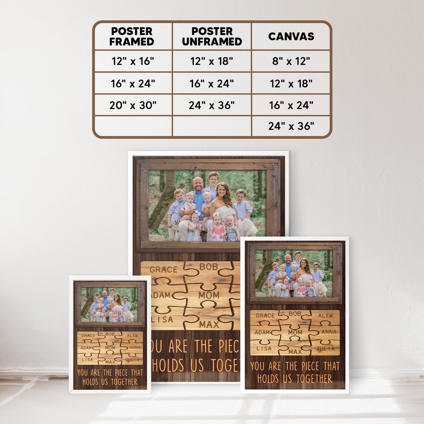 You Are The Piece That Holds Us Together Personalized Vertical Poster