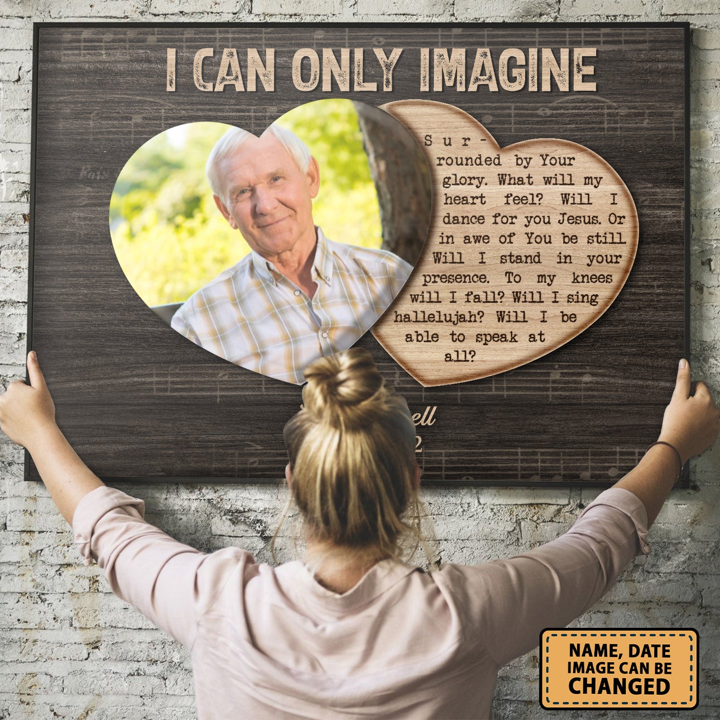 I Can Only Imagine Custom Image Date Of Life Loss Of Dad Husband Poster