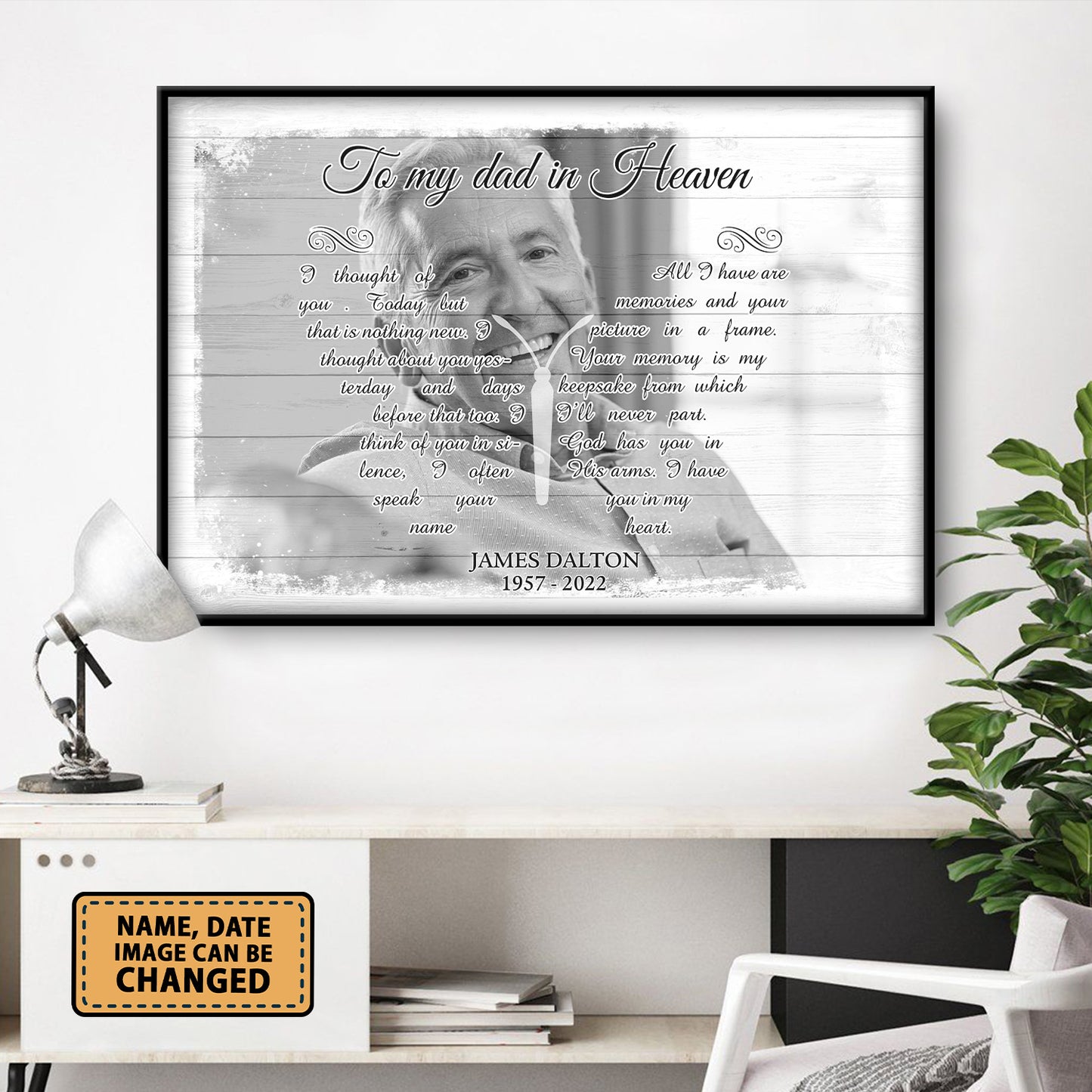 To My Dad In Heaven Custom Image Date Of Life Loss Of Dad Husband Poster
