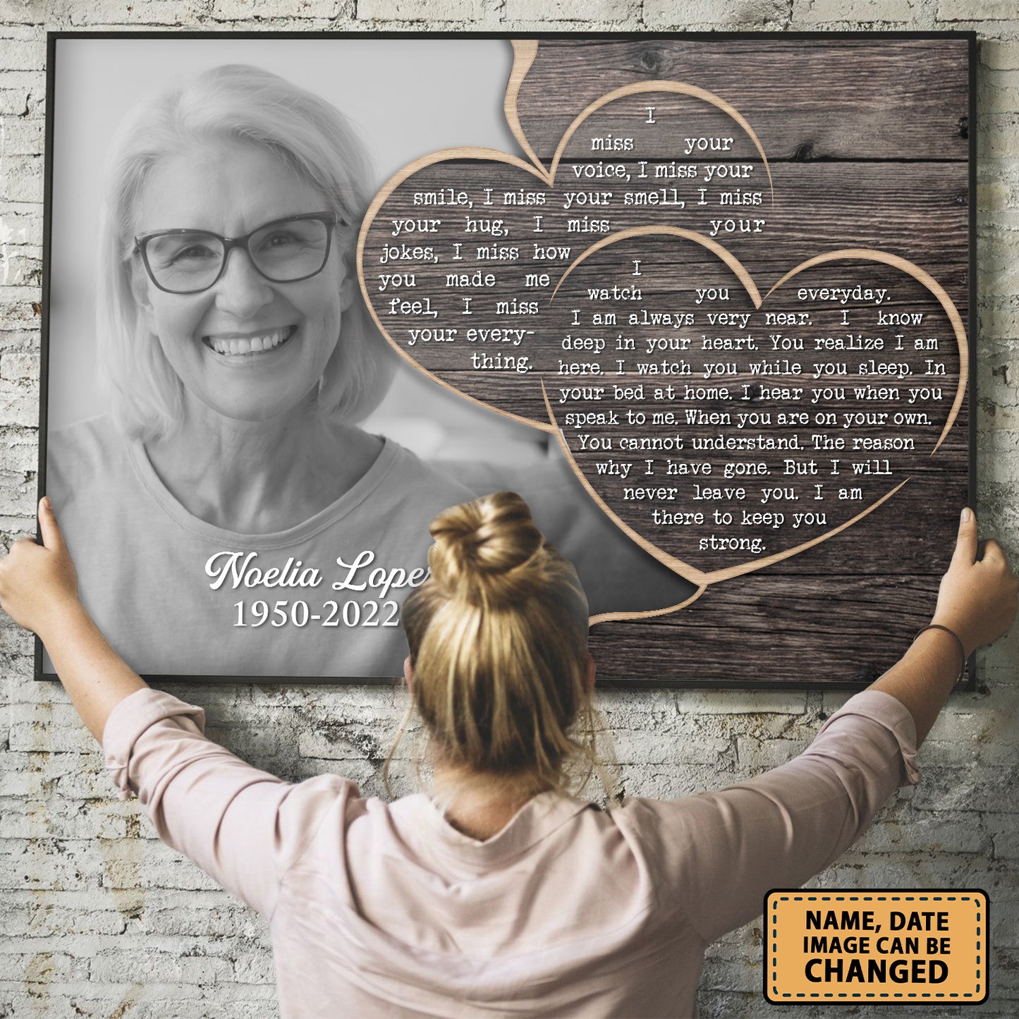 I Miss Your Voice Your Smile Custom Image Date Of Life Loss Of Mom Poster