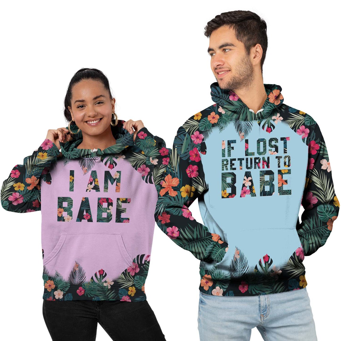 Personalized If Lost Return To Babe Matching Couple Hoodie Personalizedwitch For Couple 3