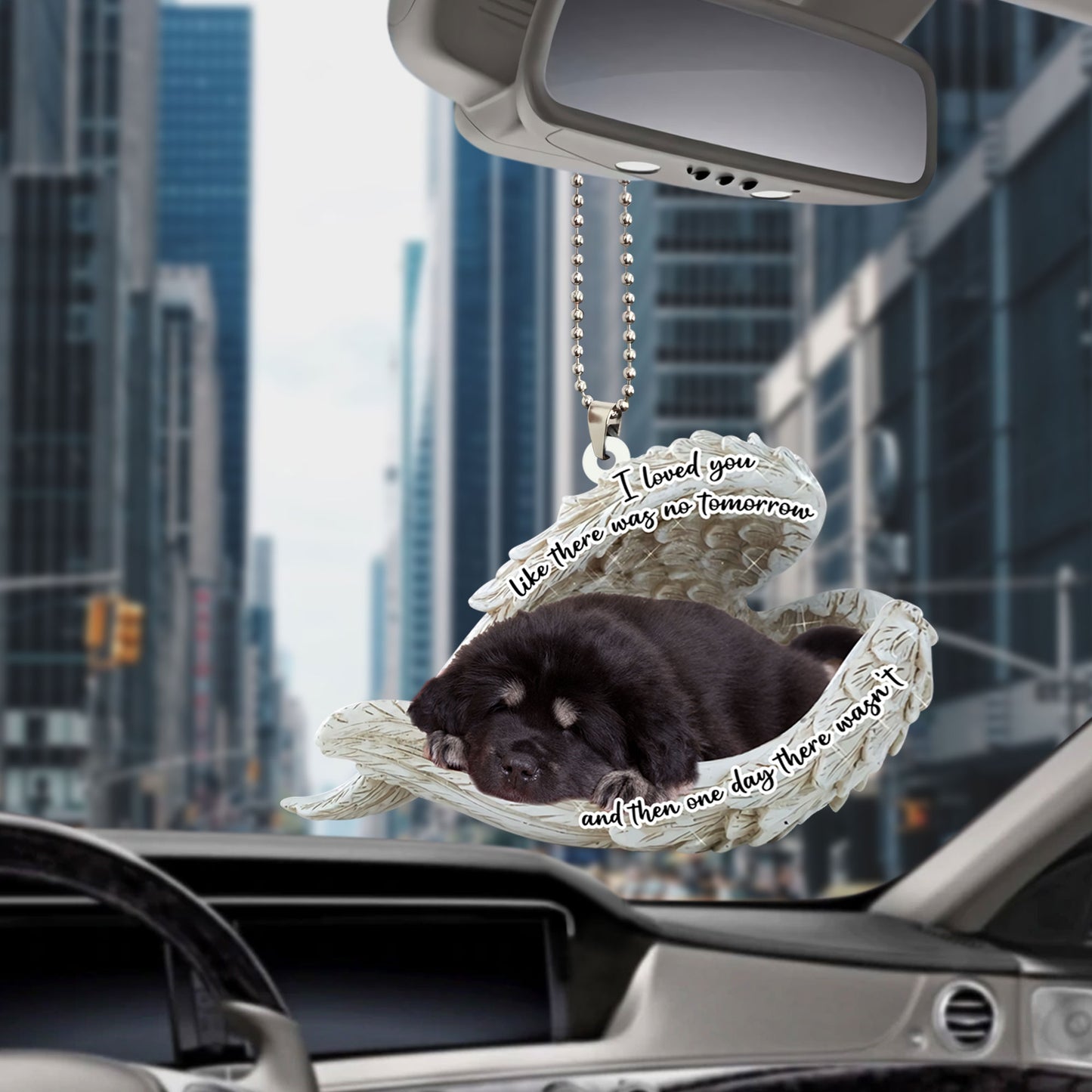 Tibetan Mastiff Sleeping Angel Dog Personalizedwitch Flat Car Memorial Ornament