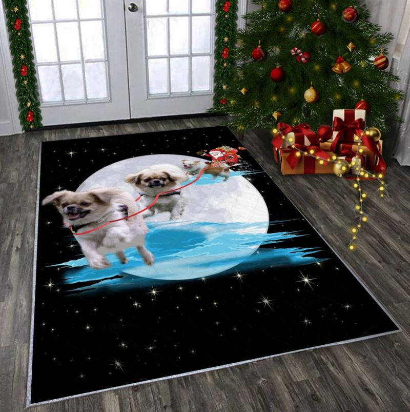 Tibetan Spaniel Santa Rectangle Rug 22