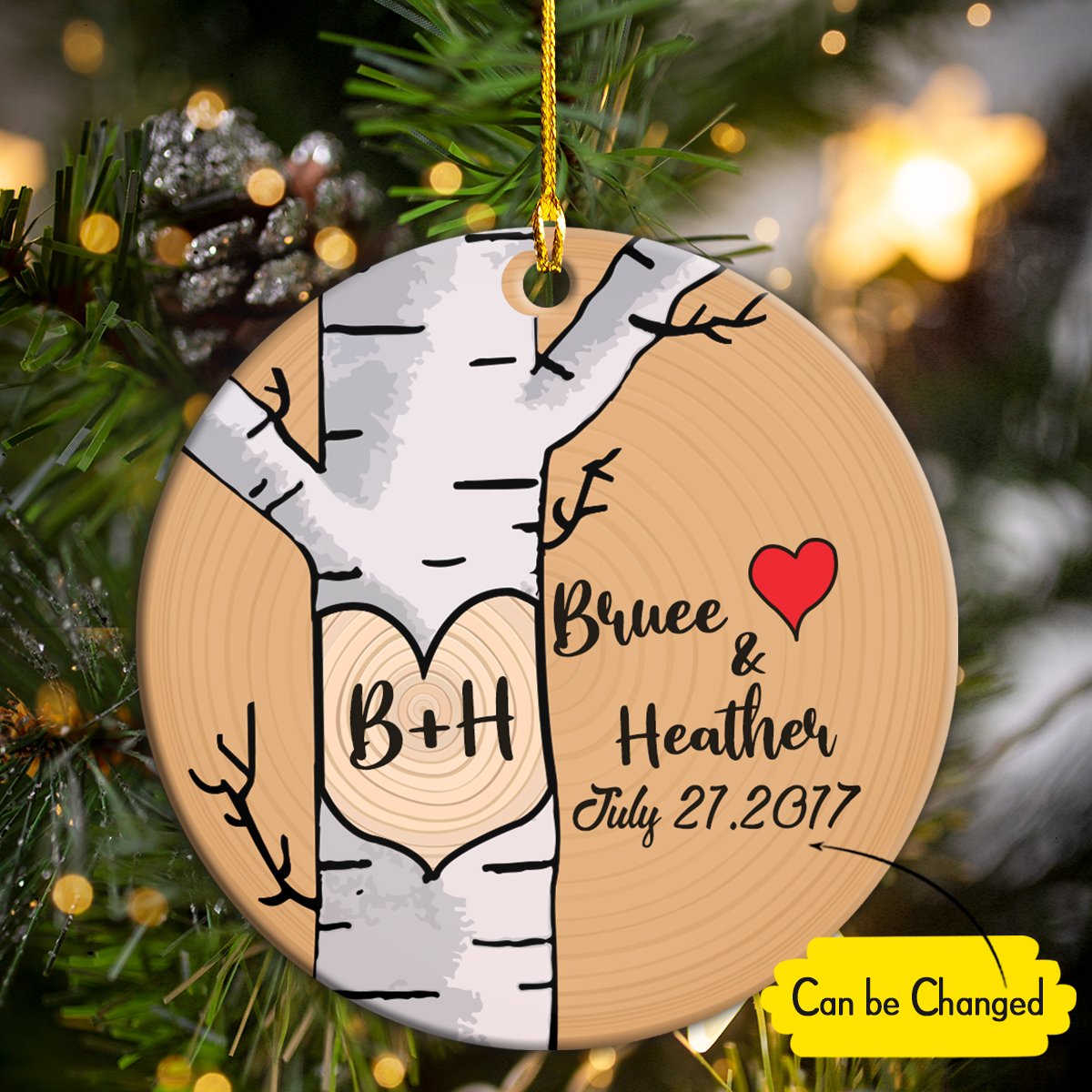 Love Tree Couple Anniversary Personalizedwitch Personalized Christmas Ornament