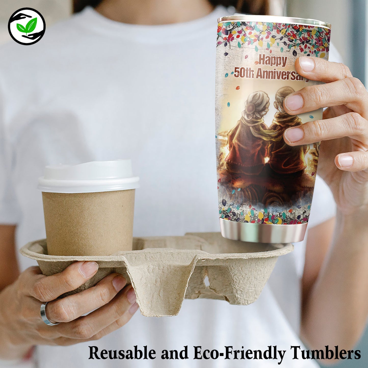 50 Years Of Marriage Old Couple 20Oz Tumbler