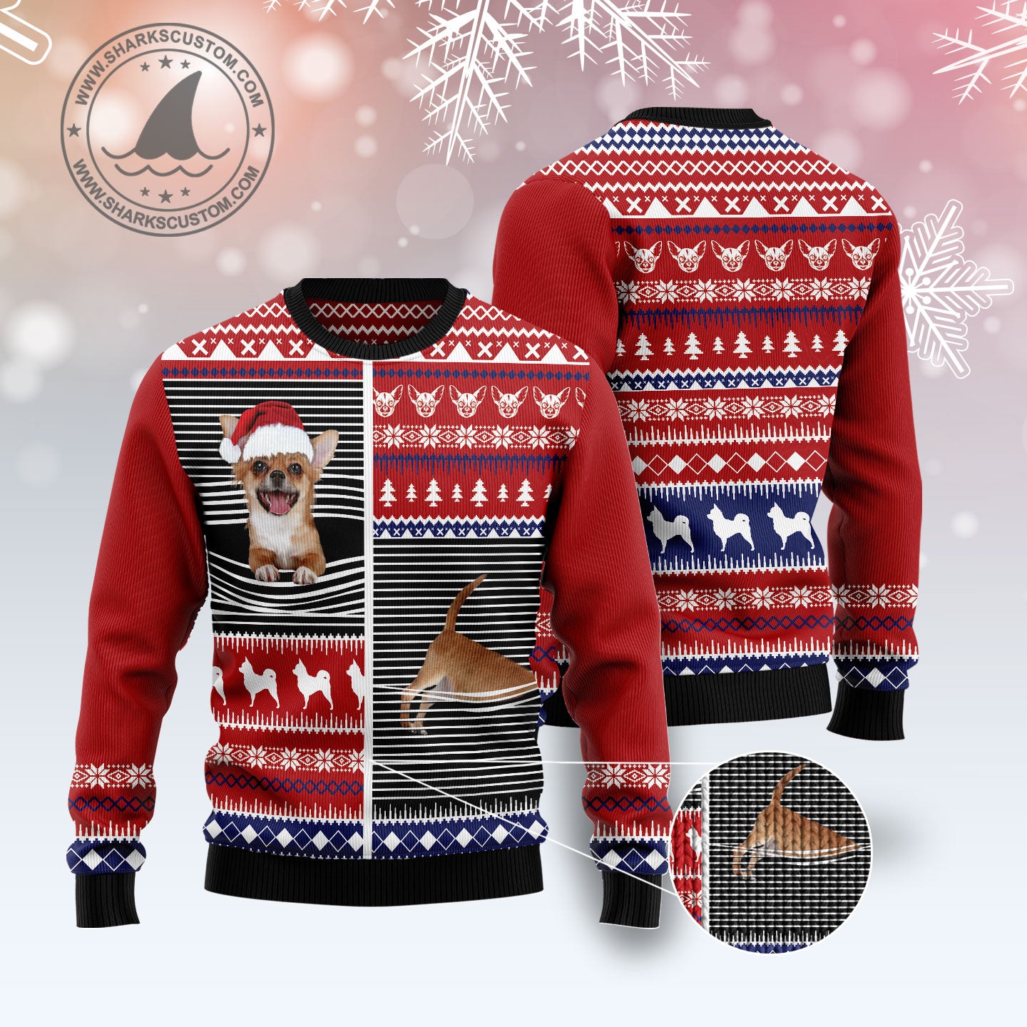 Lovely Chihuahua TG51021 Ugly Christmas Sweater