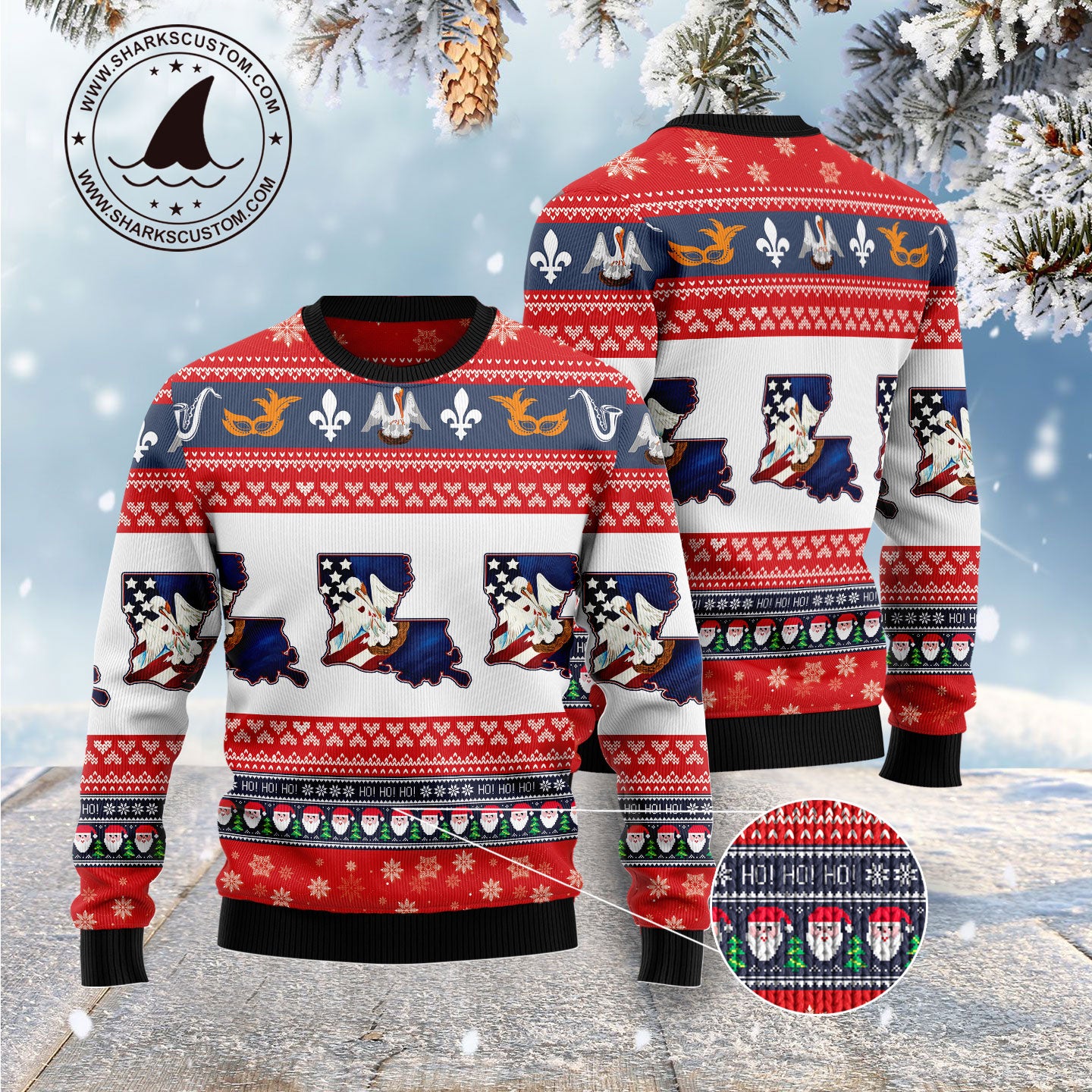 Awesome Louisiana G51021 Ugly Christmas Sweater