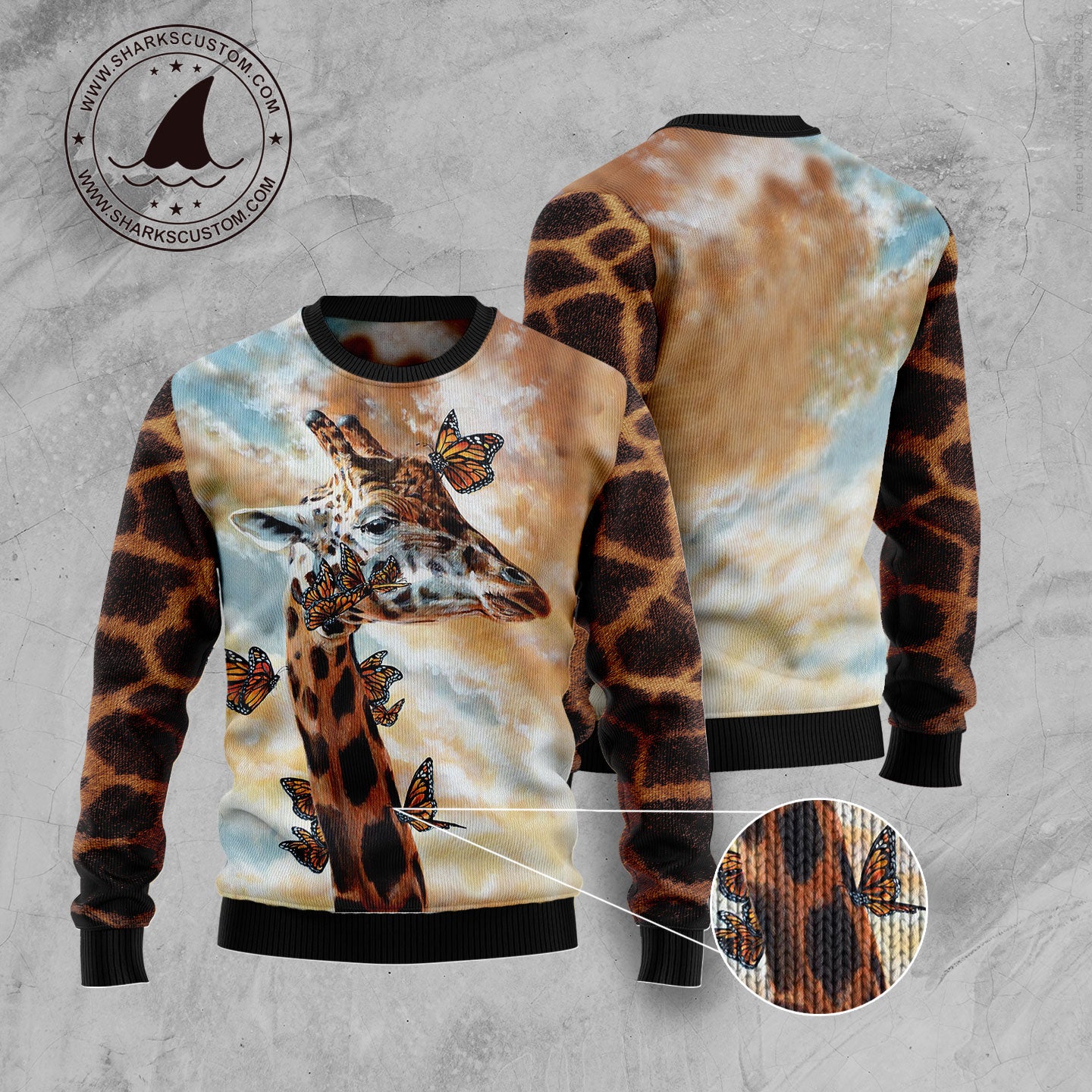 Giraffe Butterfly G51110 Ugly Christmas Sweater