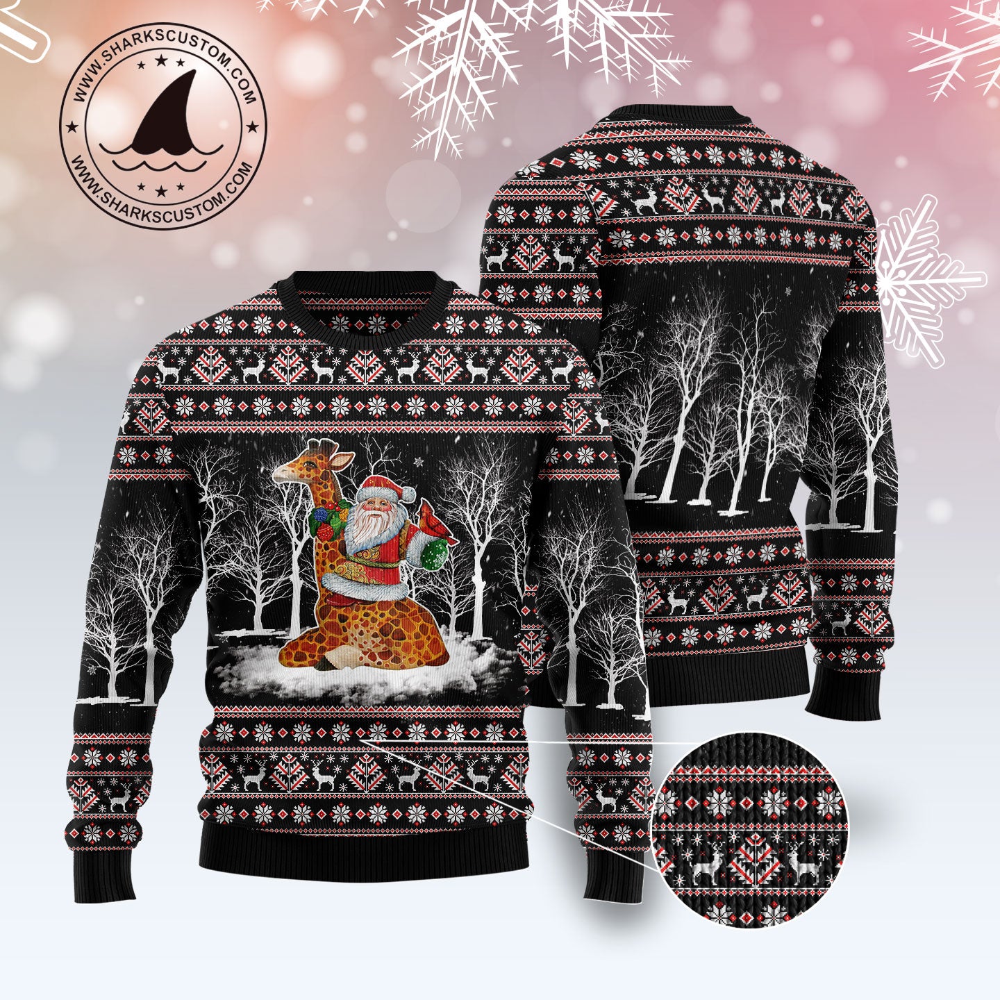 Giraffe Santa Claus G51110 Ugly Christmas Sweater
