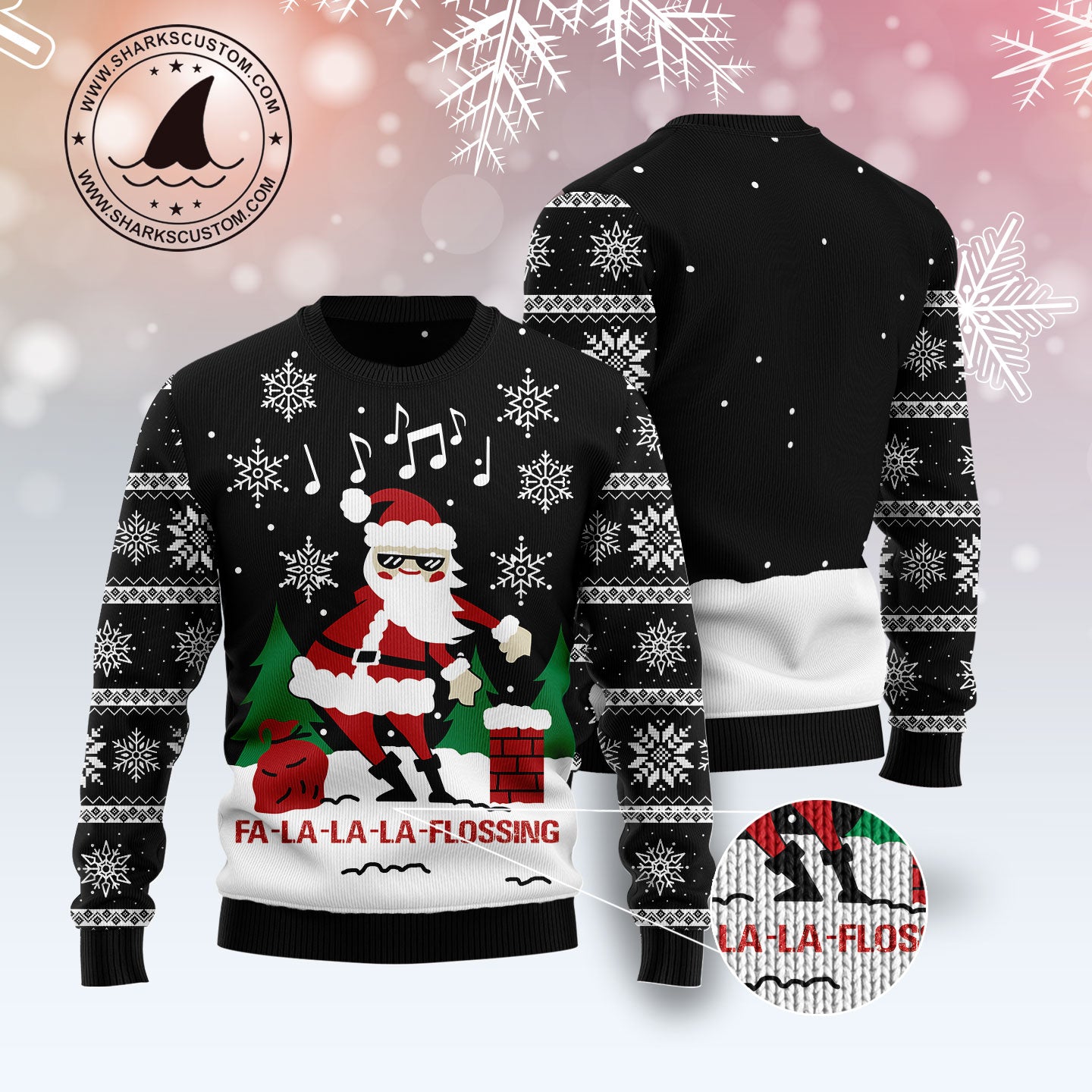 La-La-La Flossing Santa Claus G5114 Ugly Christmas Sweater