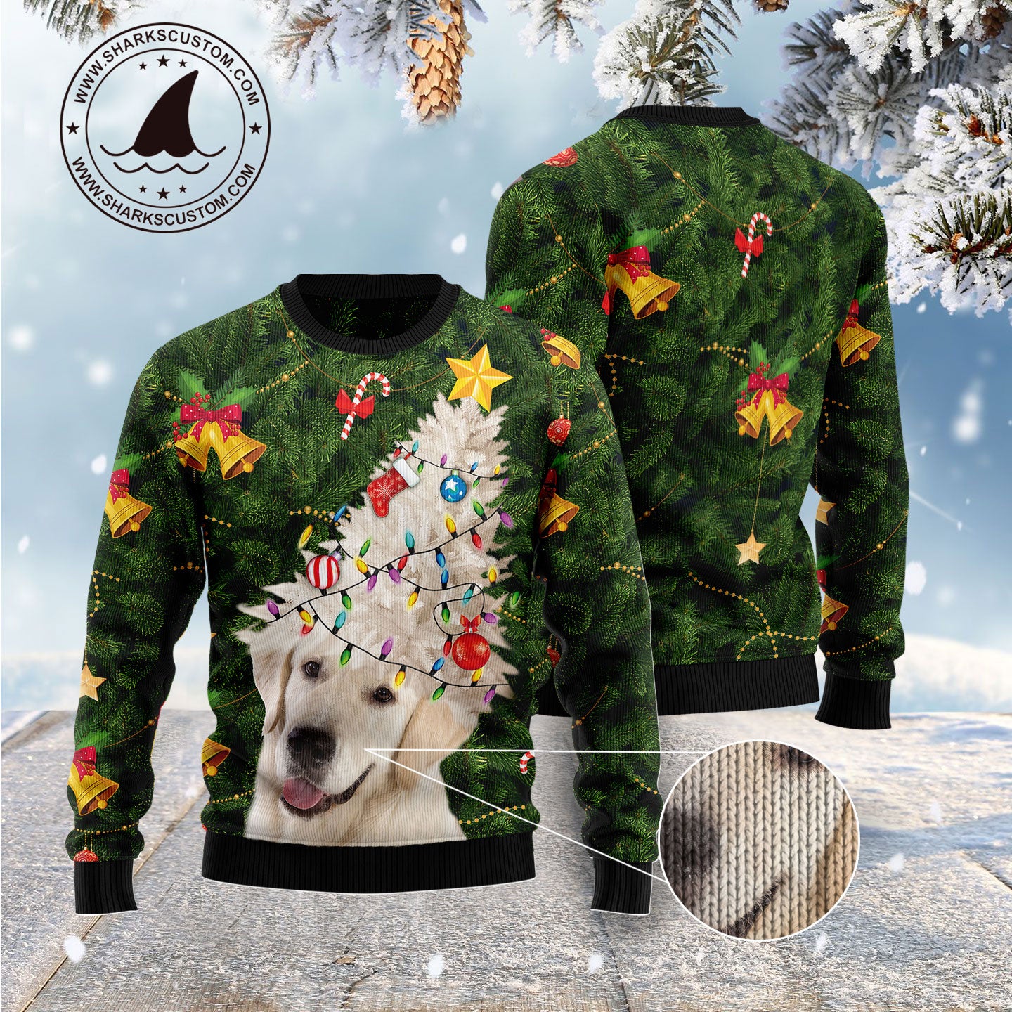 Labrador Retriever Noel Tree G5115 Ugly Christmas Sweater