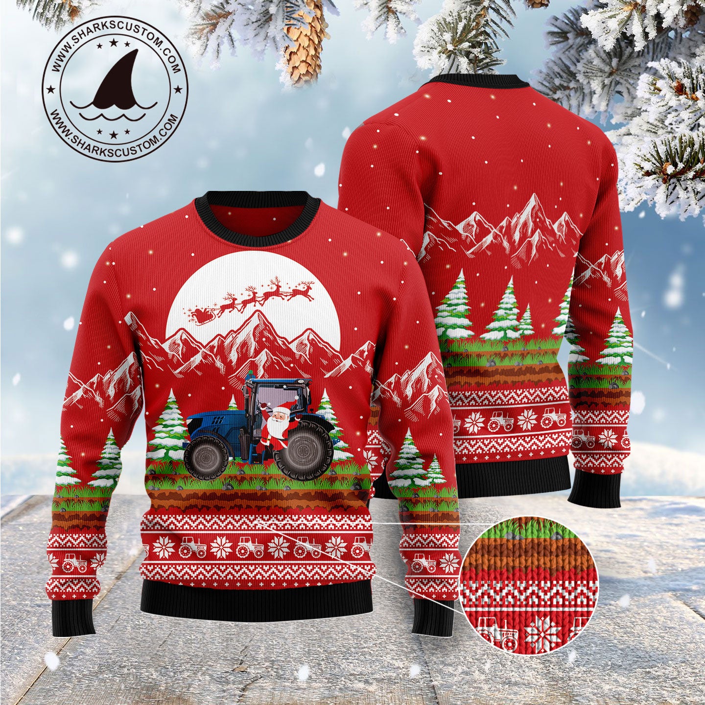 Noel Tractor G51023 Ugly Christmas Sweater