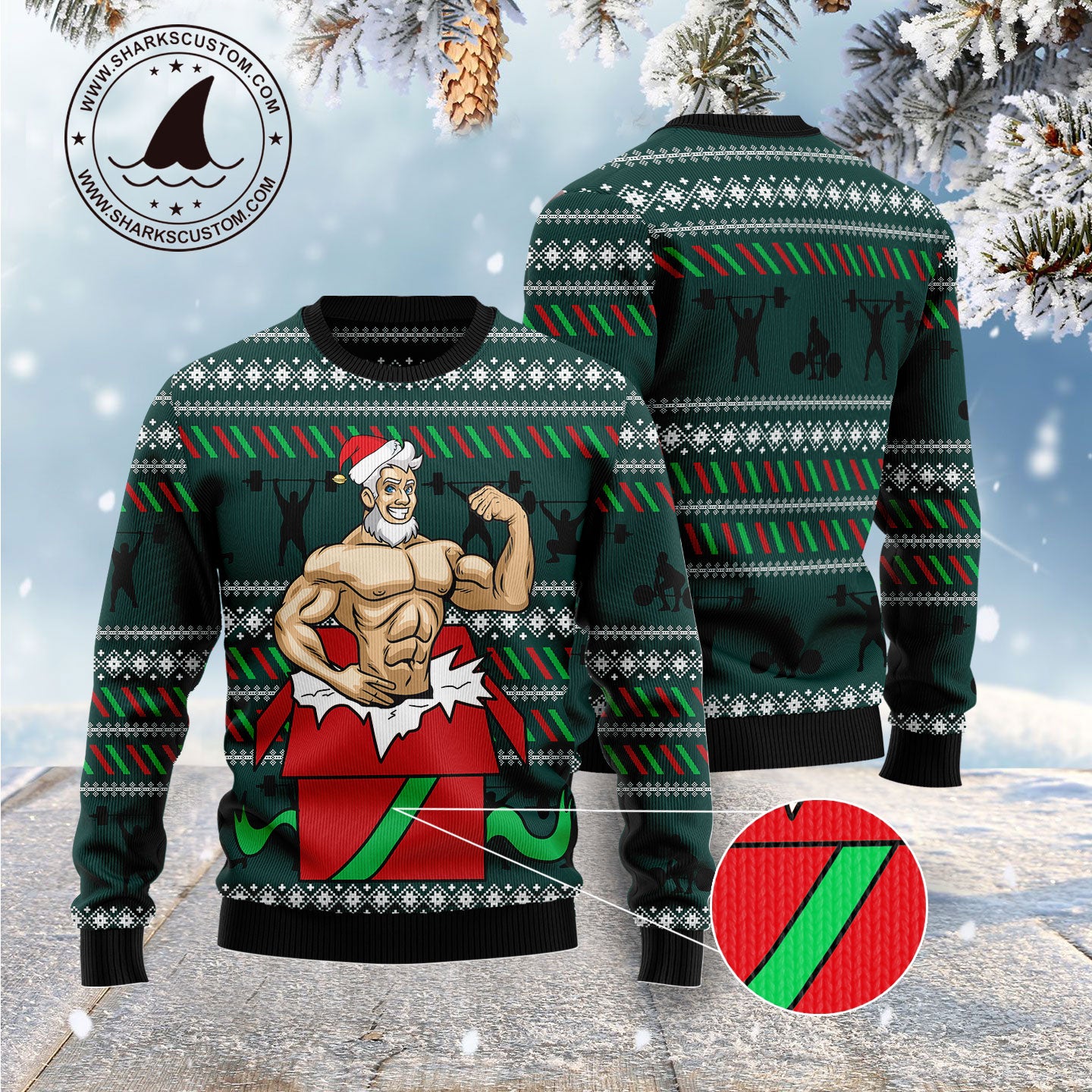 Santa Gymnastic G51110 Ugly Christmas Sweater