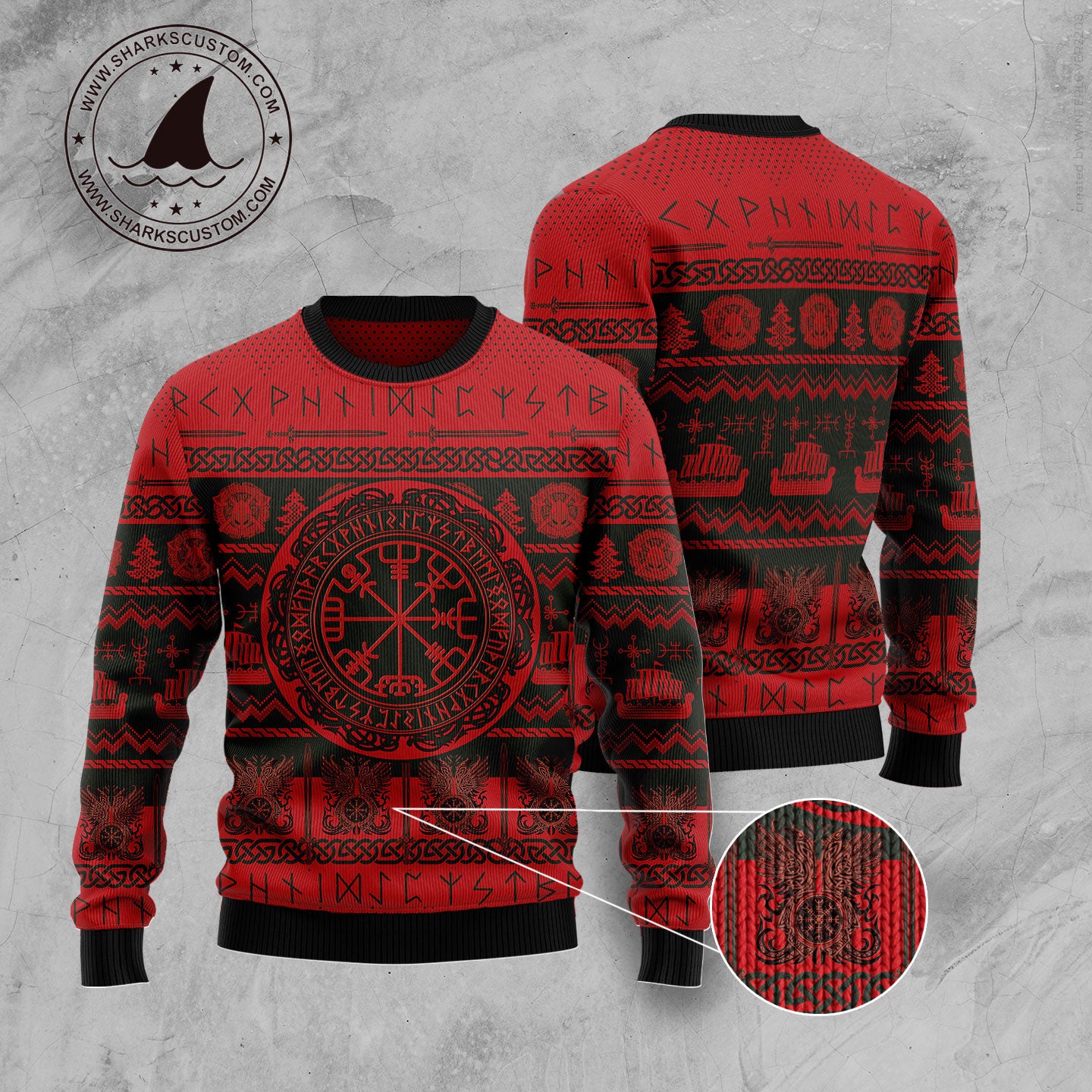 Viking Vegvisir G5128 - Ugly Christmas Sweater unisex womens & mens, couples matching, friends, funny family sweater gifts (plus size available)