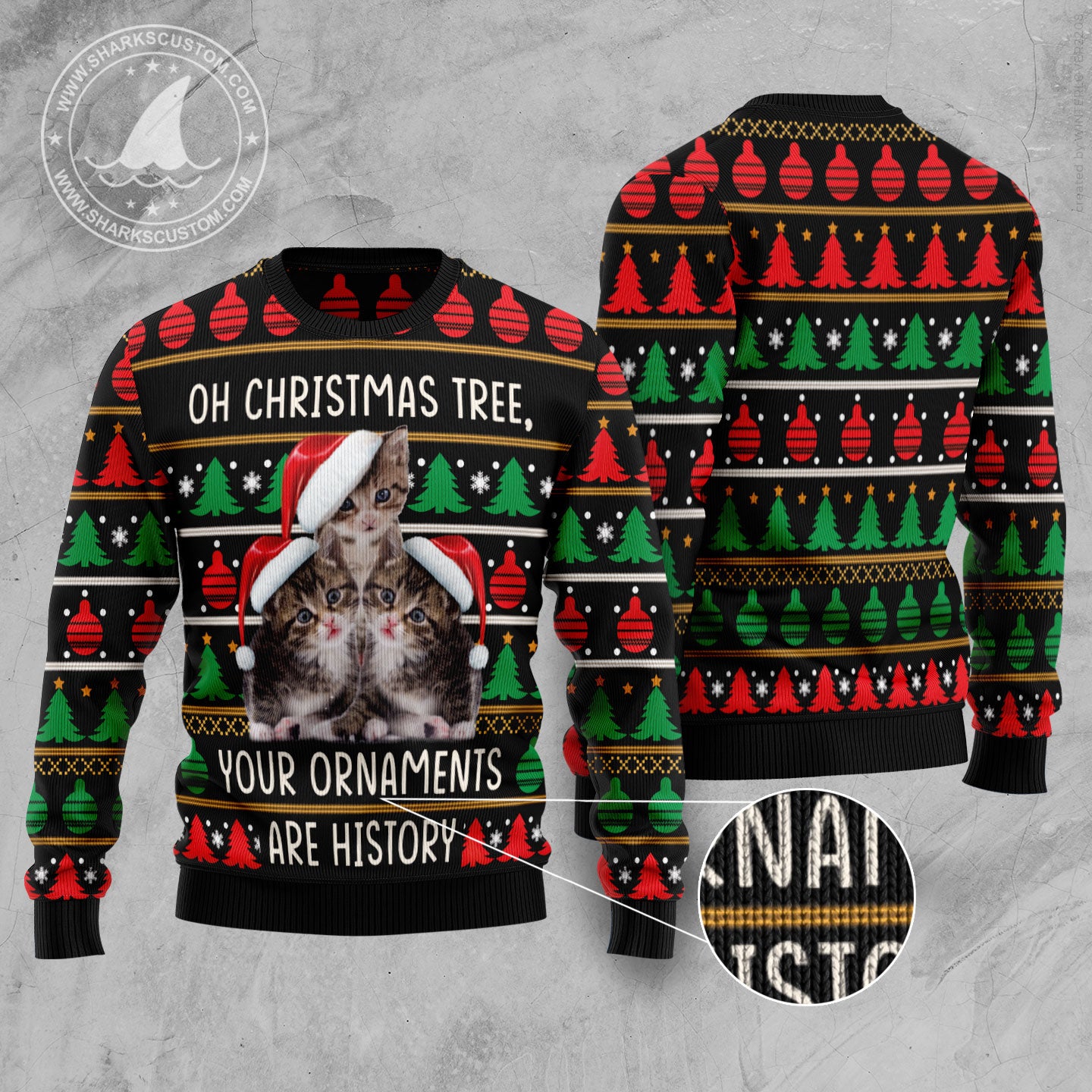 Awesome Cat TG5123 Ugly Christmas Sweater