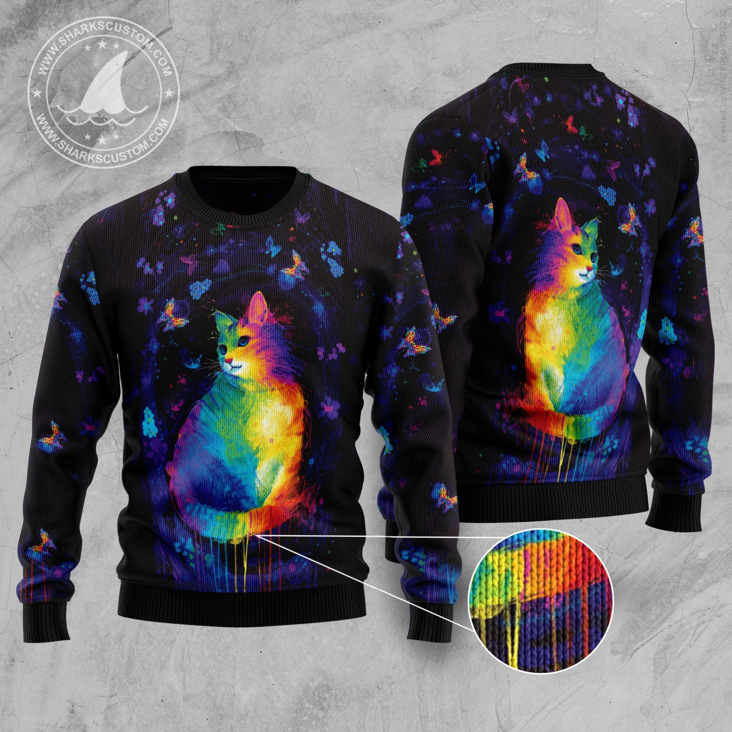 Cat Colorful TY1111 Ugly Christmas Sweater