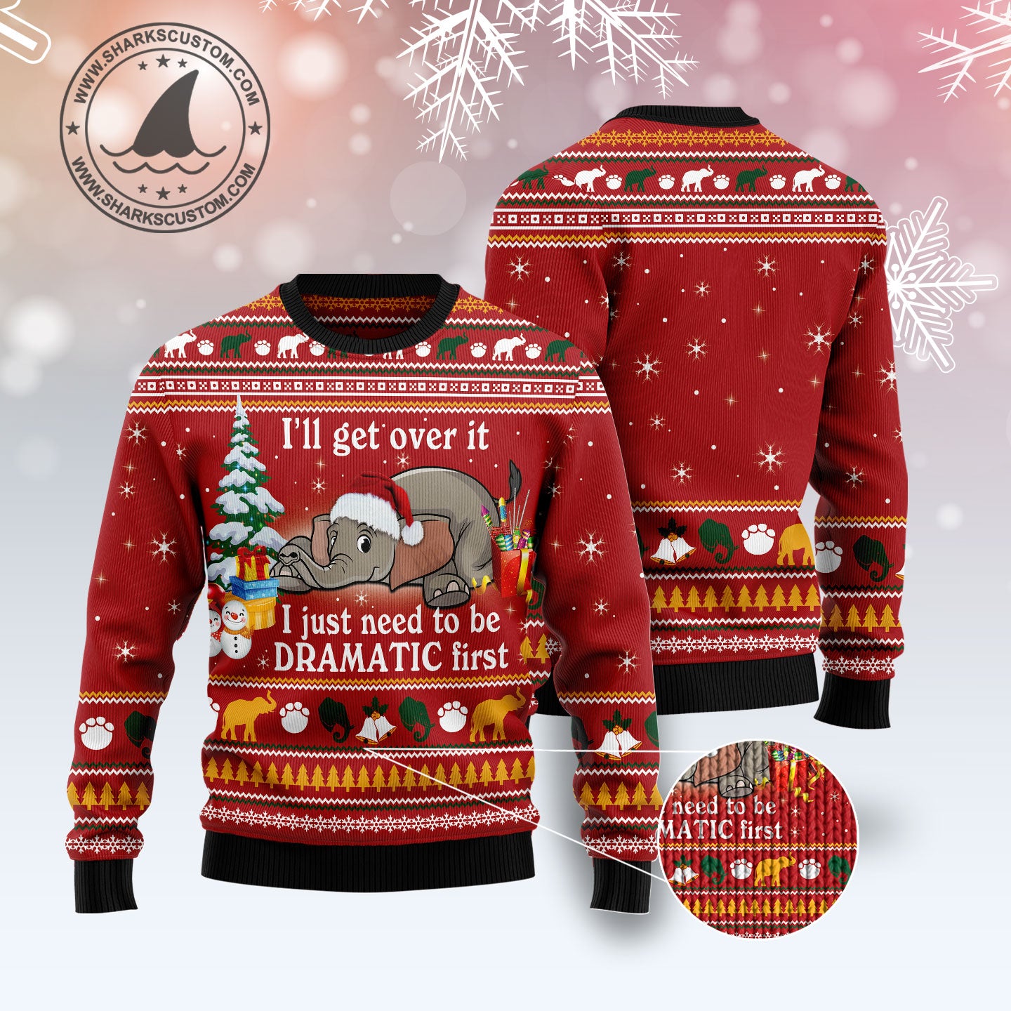 Elephant I ‘ll Get Over It G51030 Ugly Christmas Sweater