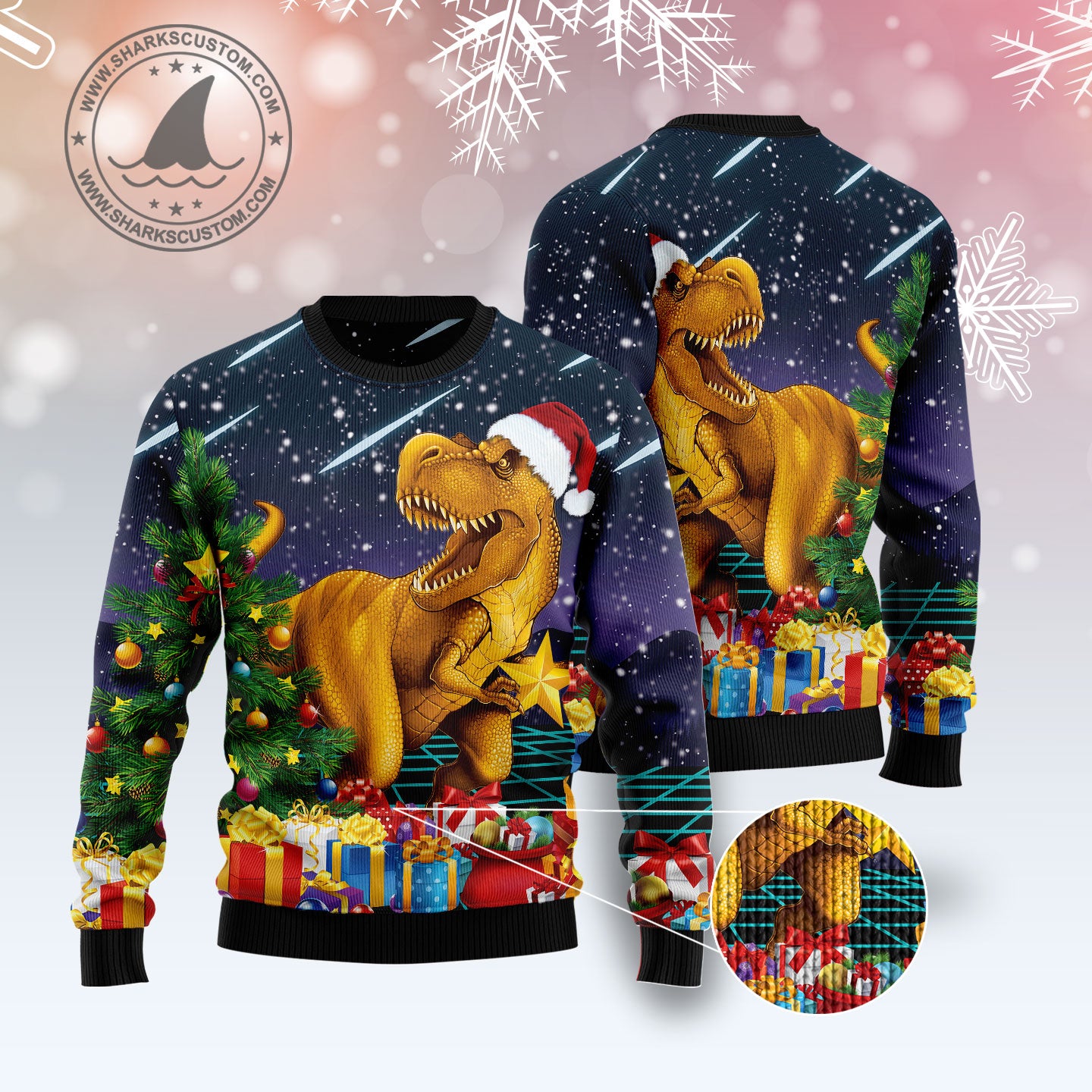 Merry T-rex Christmas G5114 Ugly Christmas Sweater