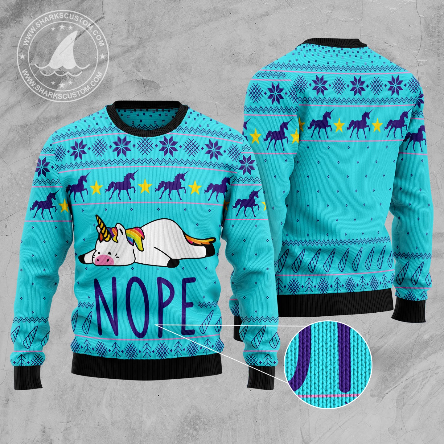 Unicorn Nope TG5112 Ugly Christmas Sweater