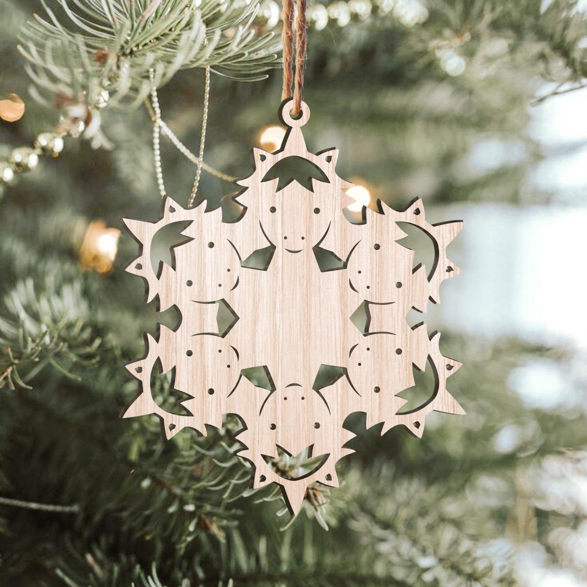 Unicorn Snowflake Personalizedwitch Wood Ornament