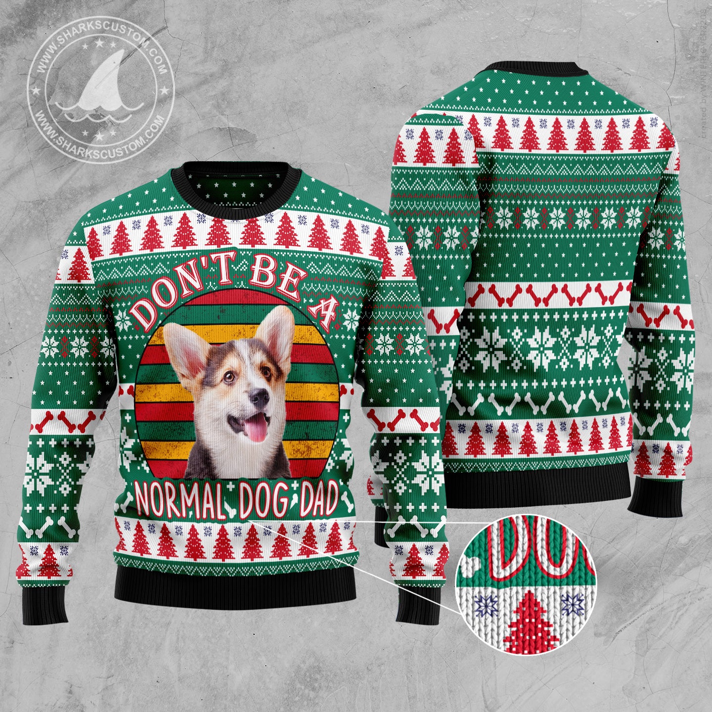 Welsh Corgi Dog Dad TG51110 Ugly Christmas Sweater