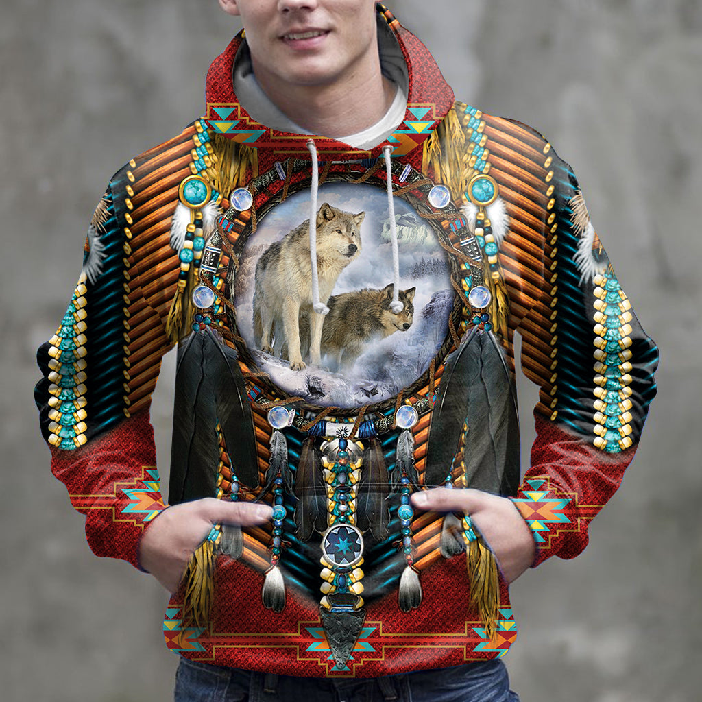 Wolf Native American Dreamcatcher G51015 - All Over Print Unisex Hoodie