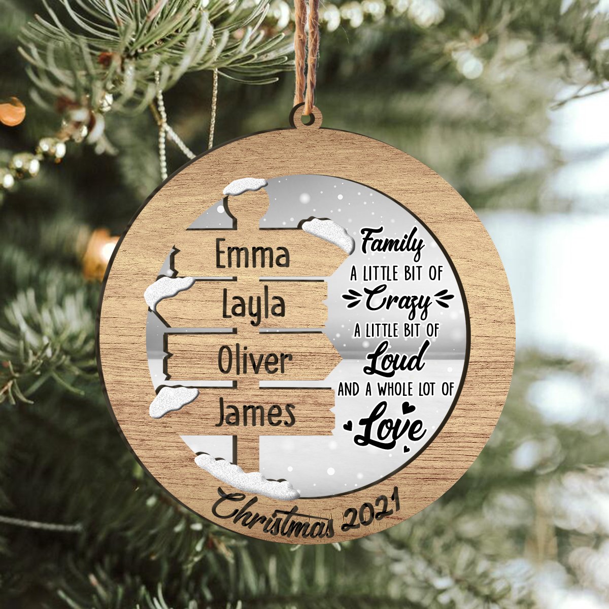 Family Signpost Decoration Custom Member Names Personalizedwitch Personalized Layered Wood Christmas Ornament