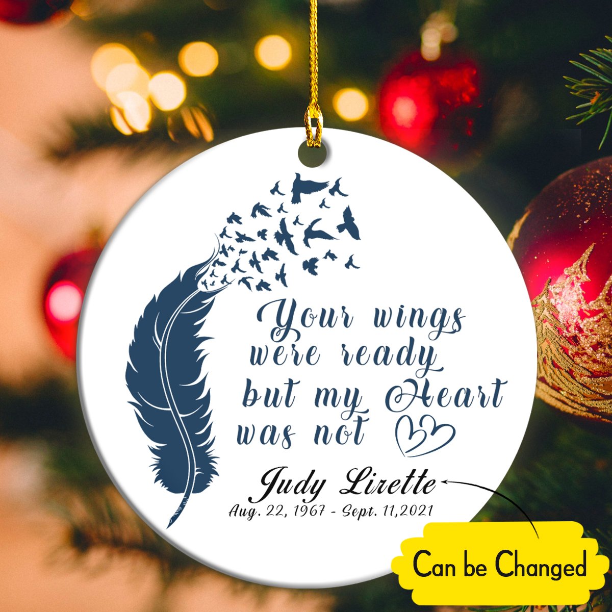 Your Wings Were Ready Memorial Personalizedwitch Personalized Christmas Ornament