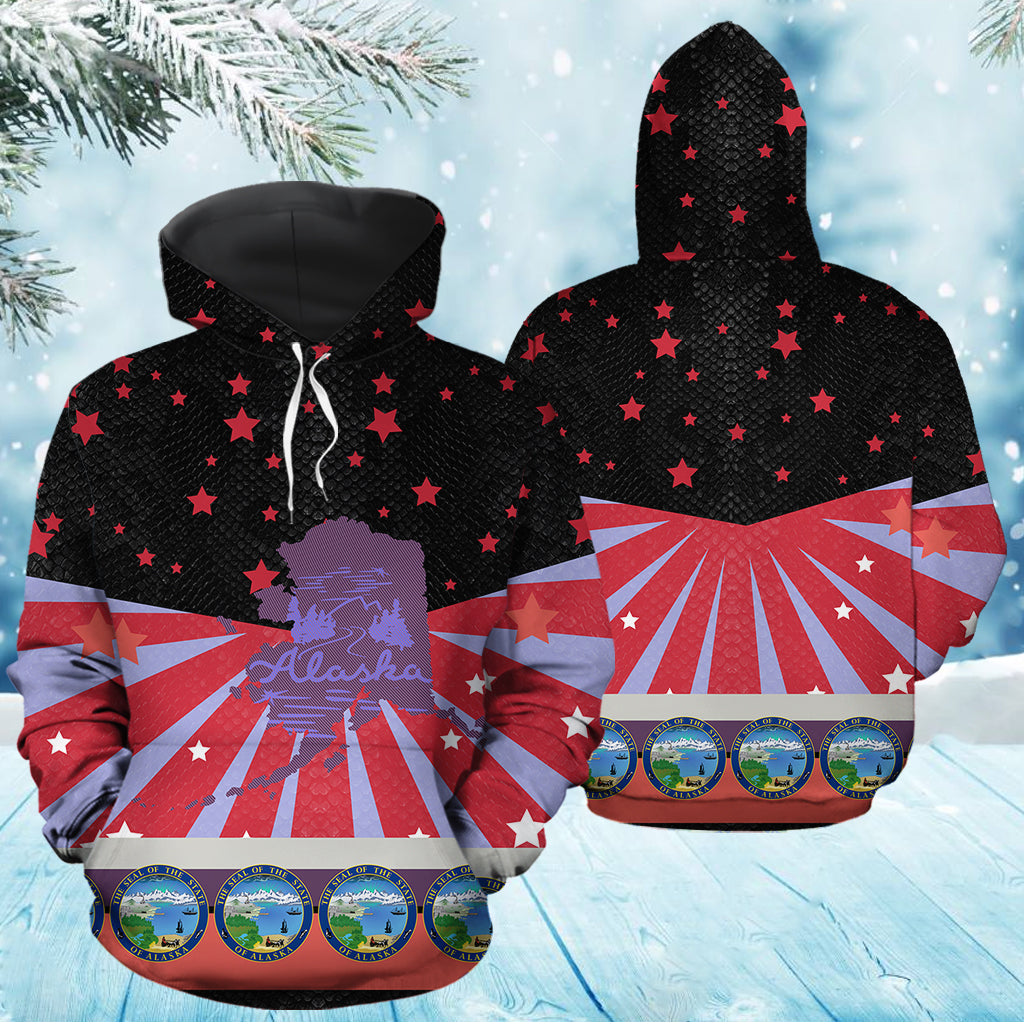 Alaska USA State Awesome T1610 - All Over Print Unisex Hoodie
