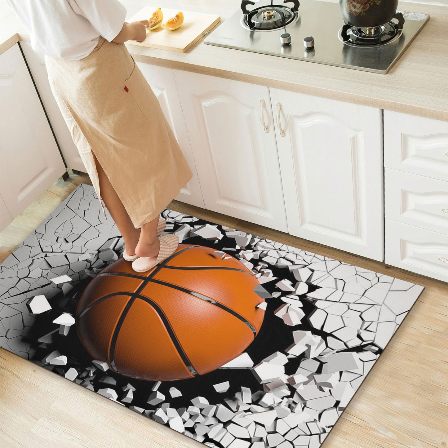 Basketball Break Through - Rectangle Rug