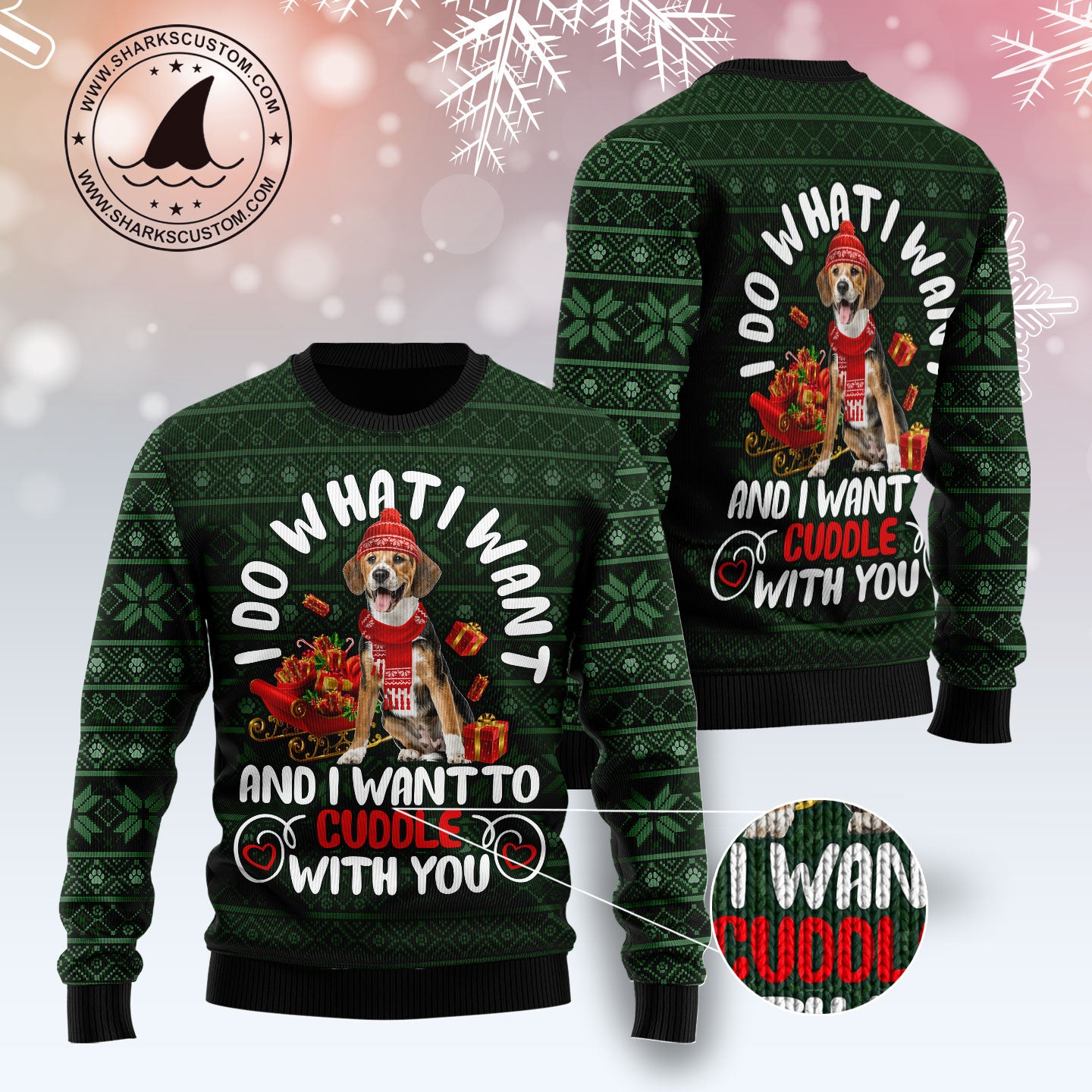 Beagle I Want TY0712 Ugly Christmas Sweater