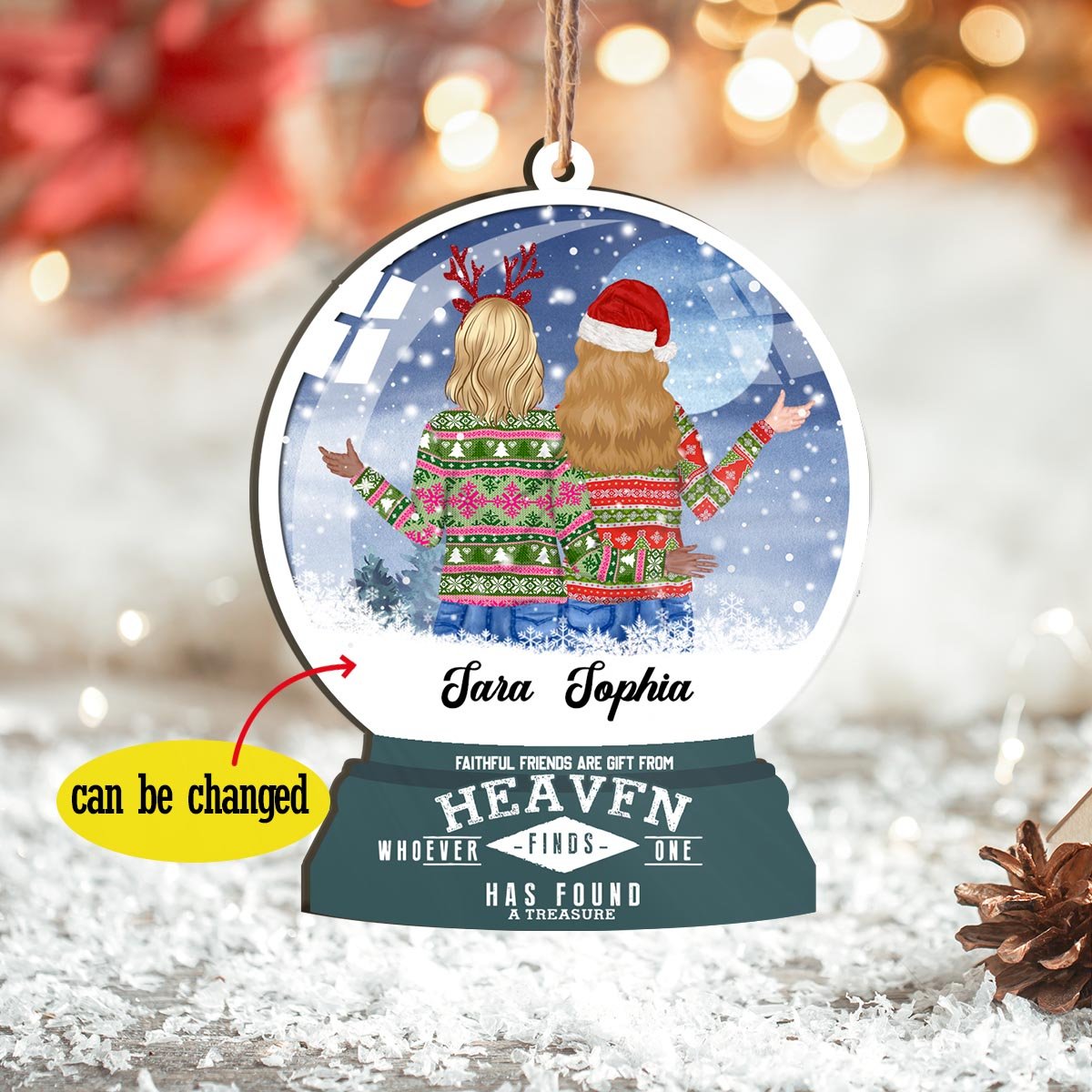 Faithful Friends Are Gifts From Heaven Christmas Personalizedwitch Personalized Printed Wood Ornament