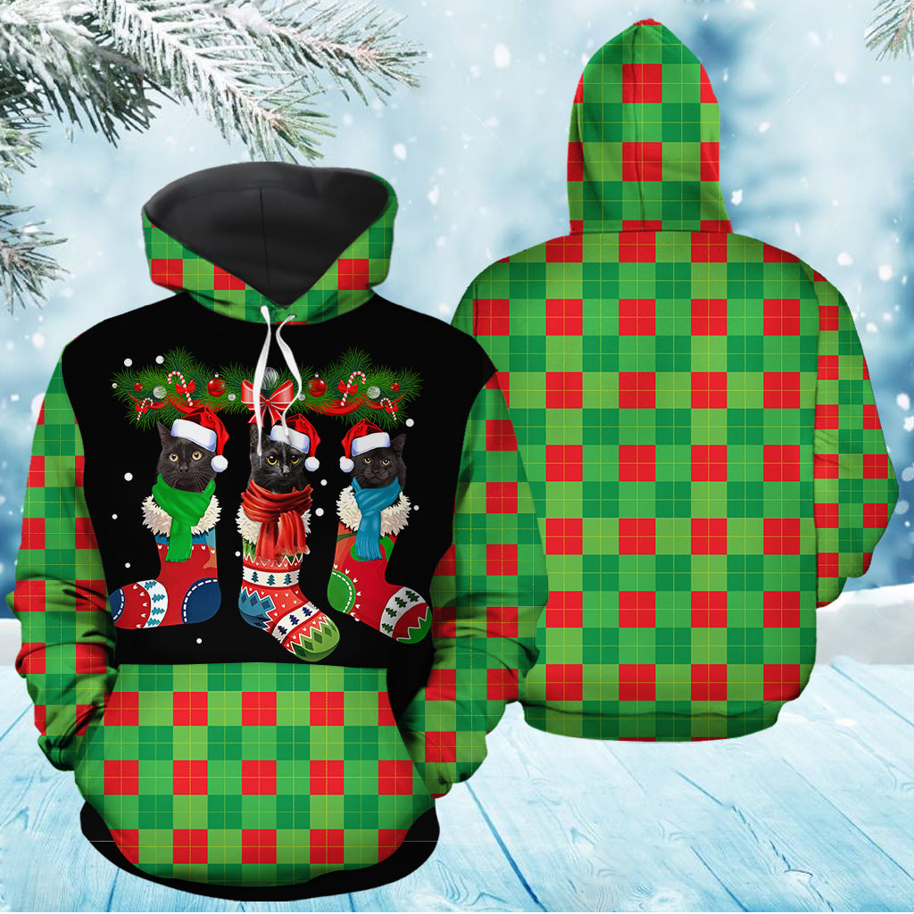 Black Cat Socks TY0712 unisex womens & mens, couples matching, friends, funny family sublimation 3D hoodie christmas holiday gifts (plus size available)