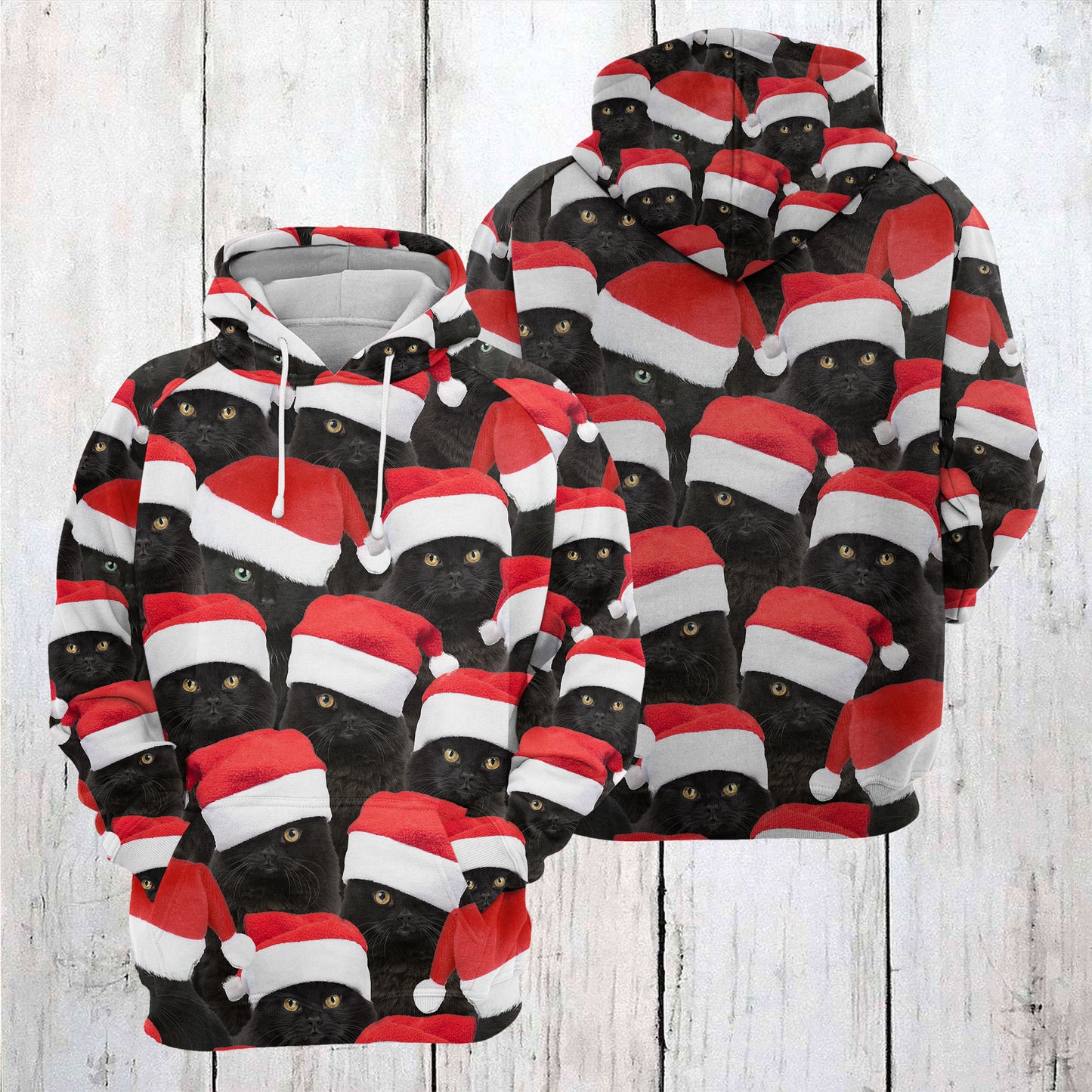 Black Cat Christmas Group TY1311 - All Over Print Unisex Hoodie